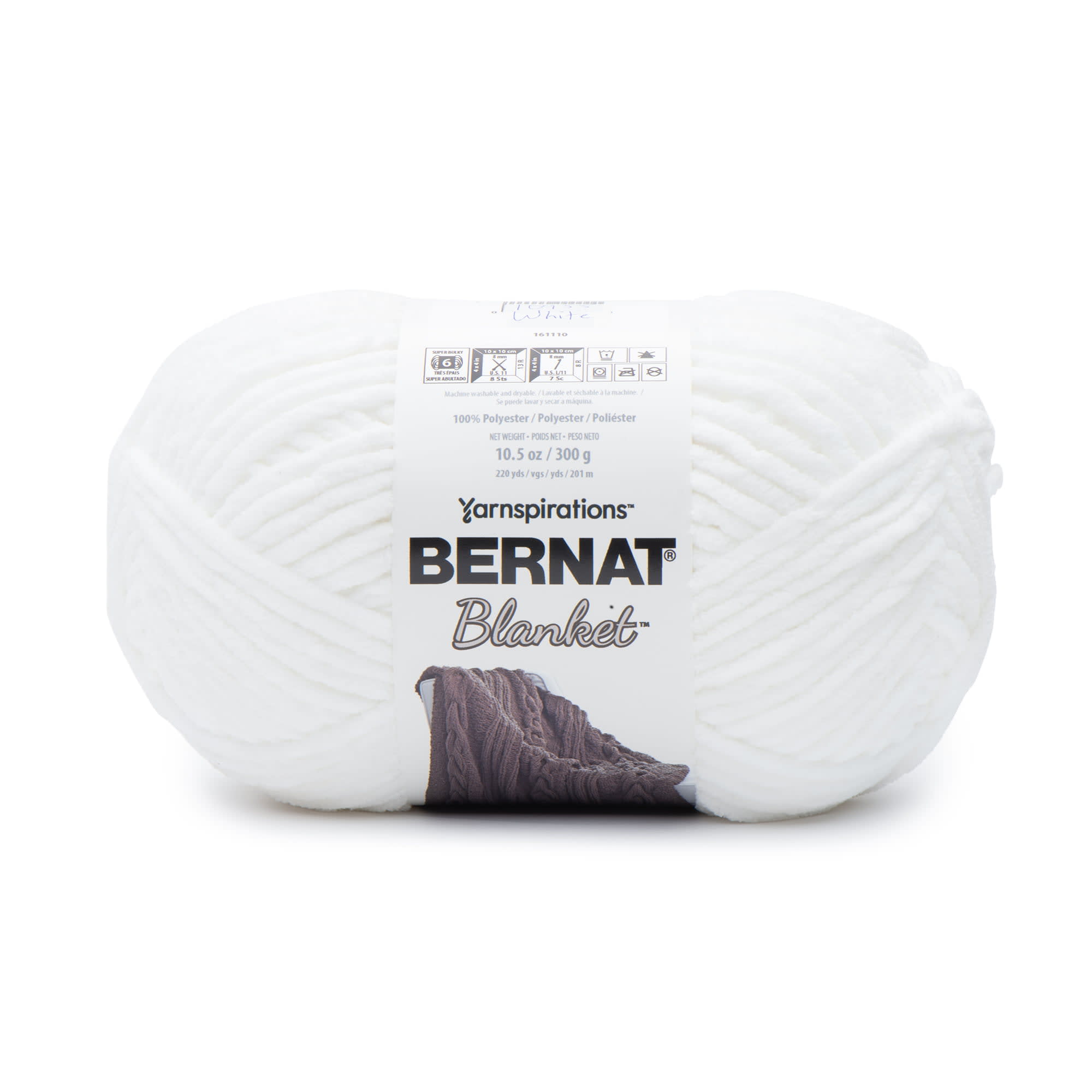 BernatÆ Blanketô #6 Super Bulky Polyester Yarn, White 10.5oz/300g, 220  Yards - DroneUp Delivery