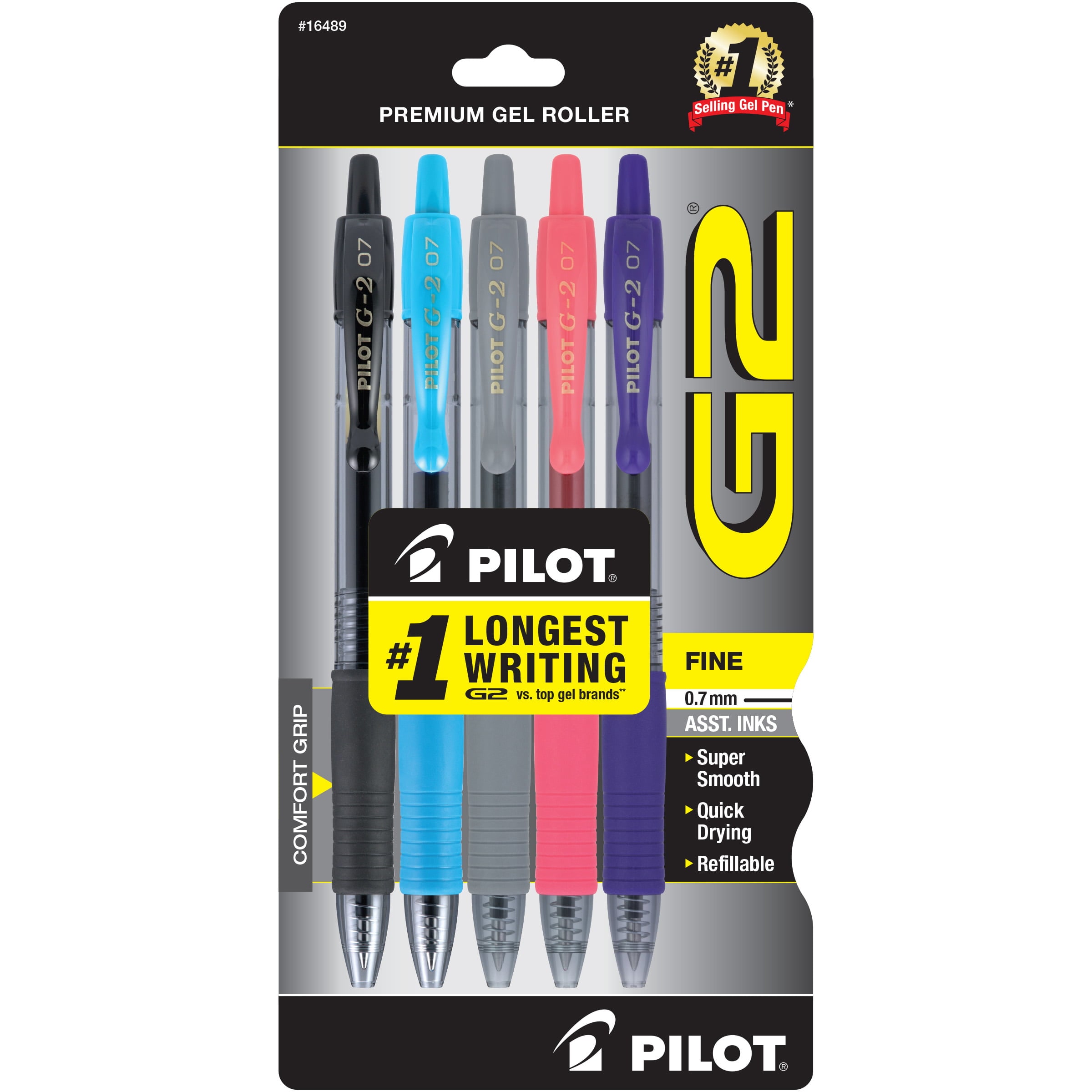 Pilot FriXion Clicker Erasable Gel Pens, Fine Point, Assorted Ink, 5 Count  