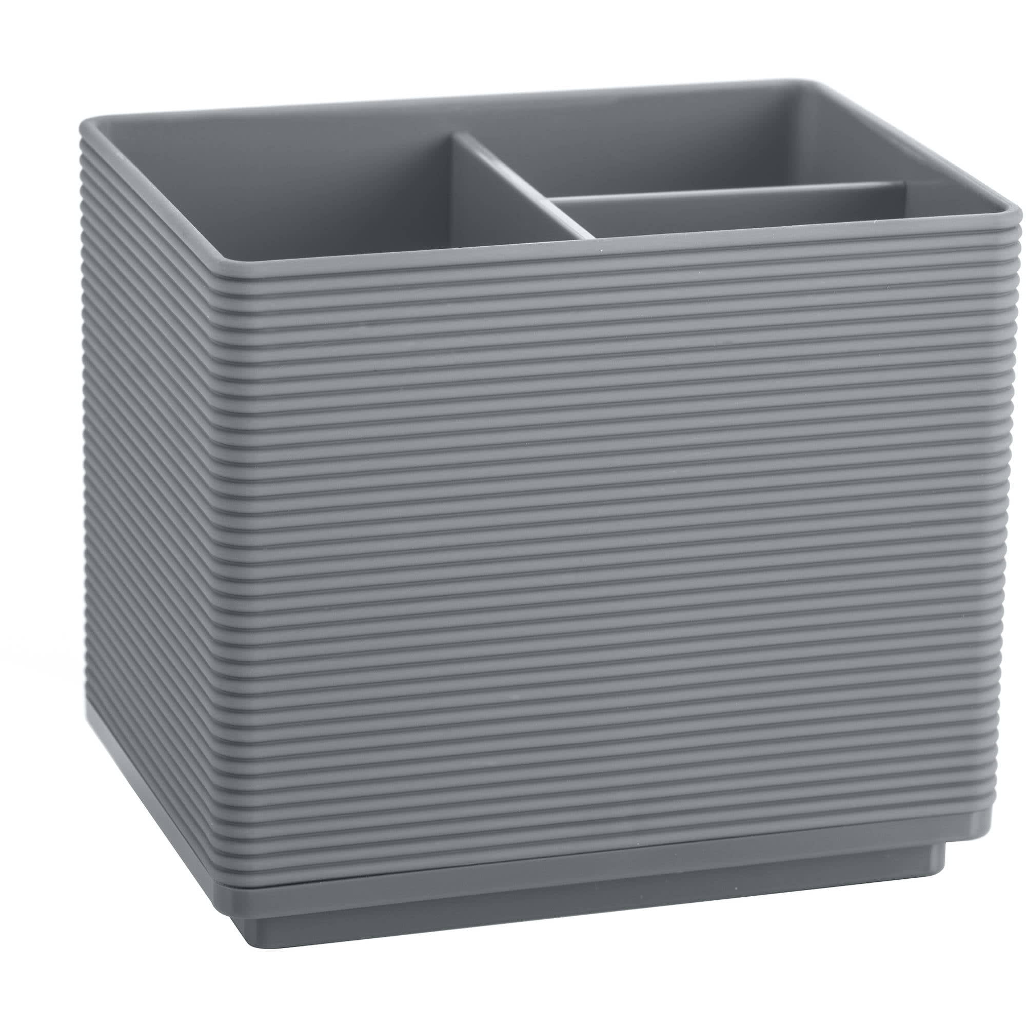 Mainstays Medium Bin Plastic, Gray Flannel