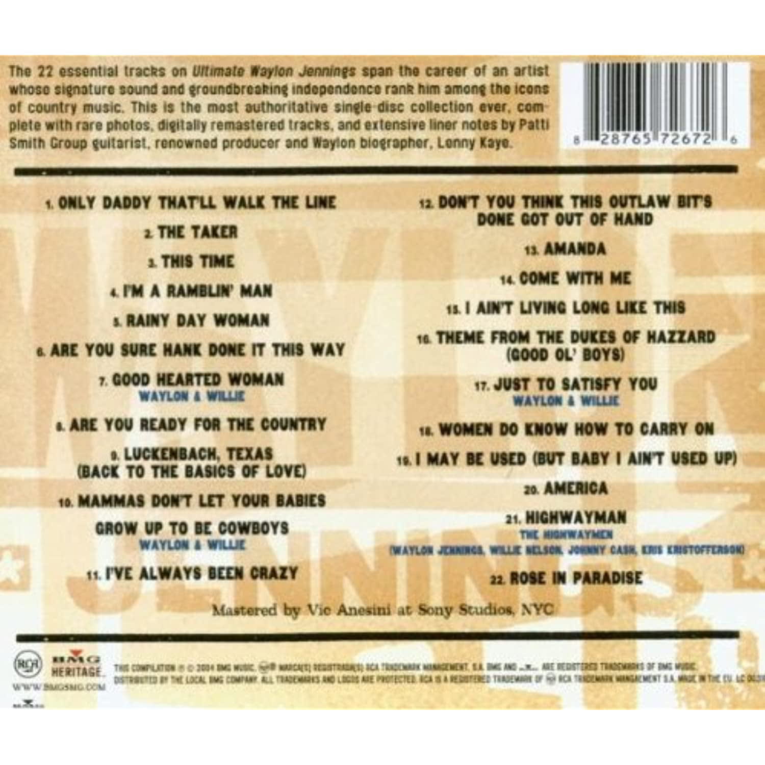 Waylon Jennings Ultimate Waylon Jennings CD DroneUp Delivery