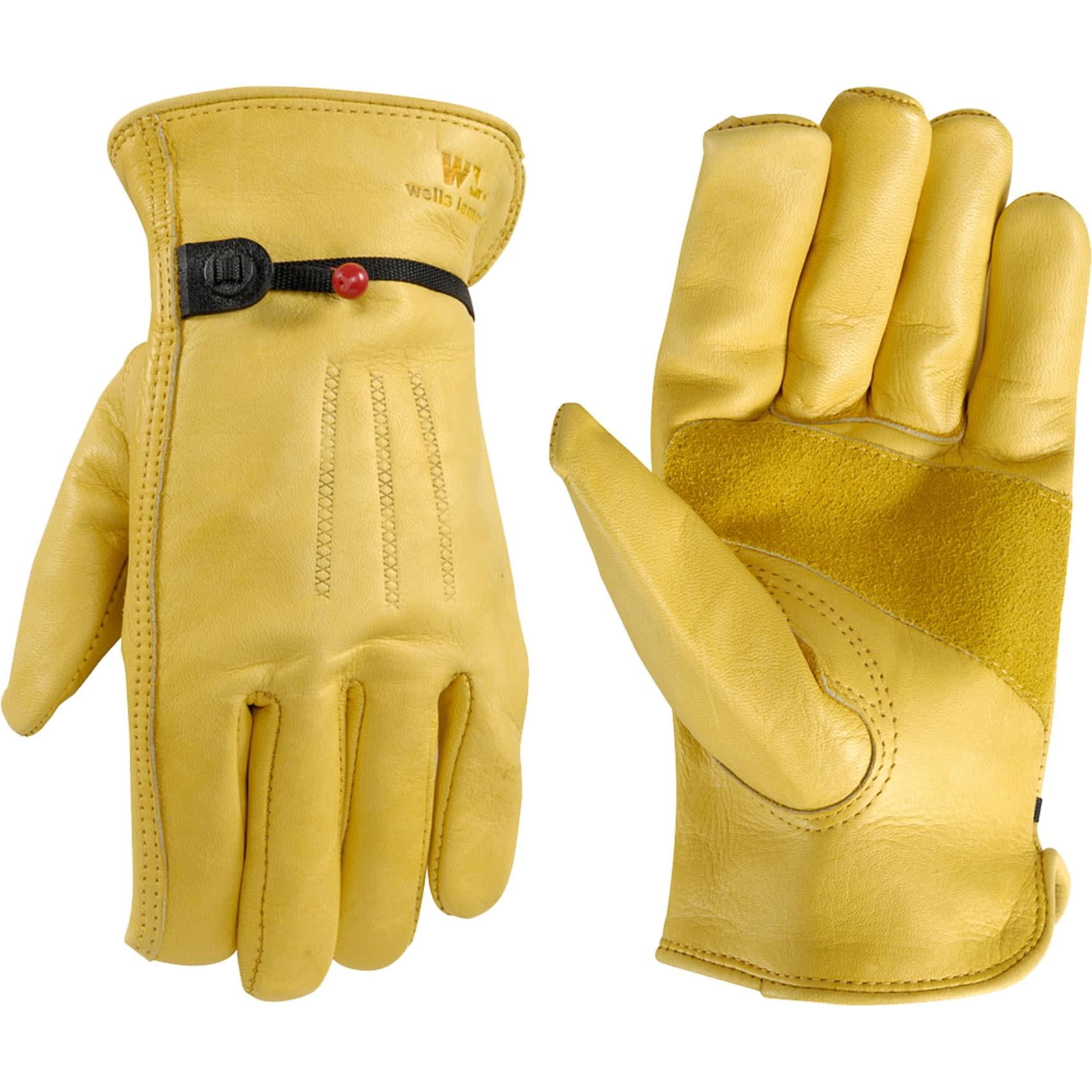 Wells Lamont Men's Reinforced Cowhide Leather Work Gloves with Palm Patch