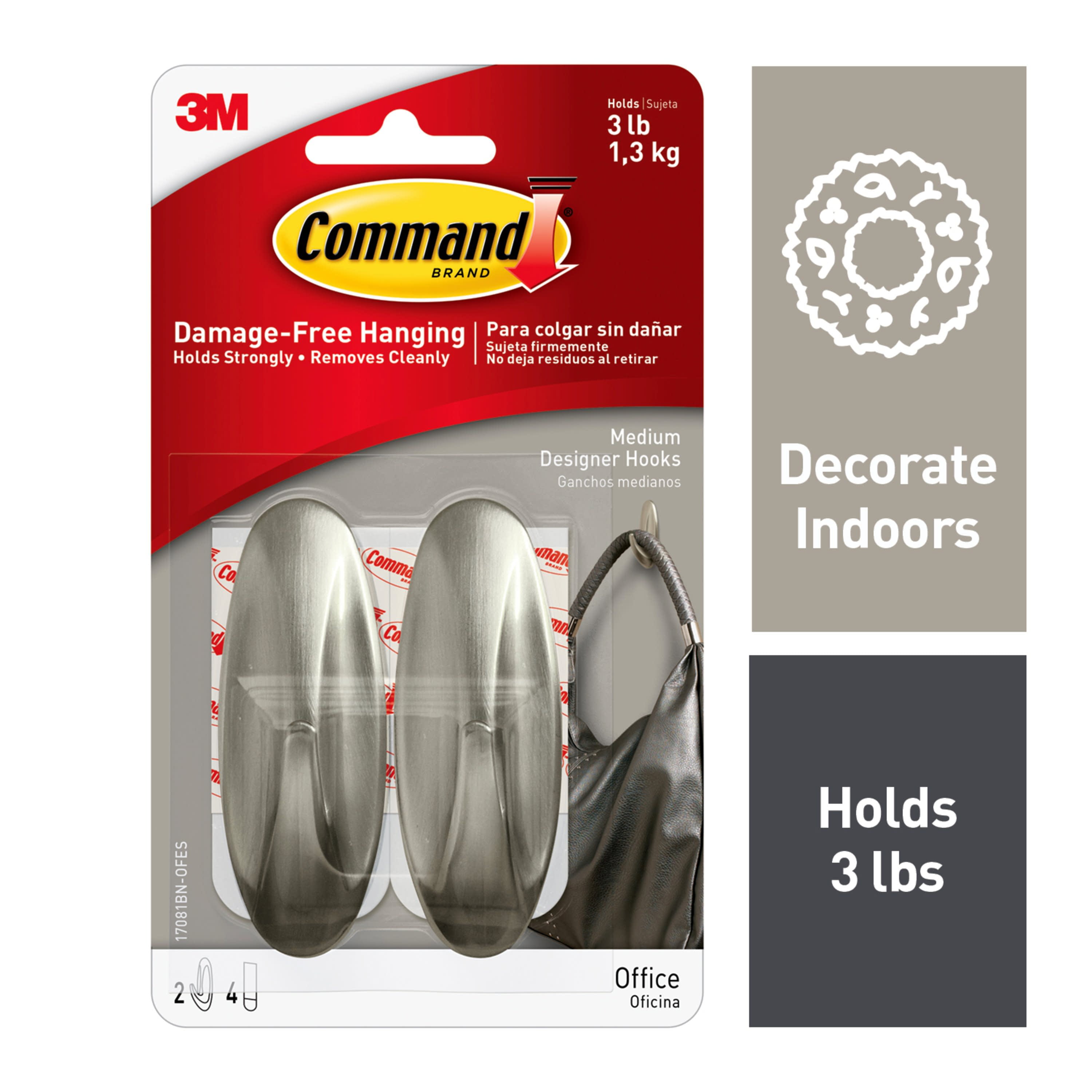 Command Poster Strips, White, Damage Free Decorating, 16 Command Strips