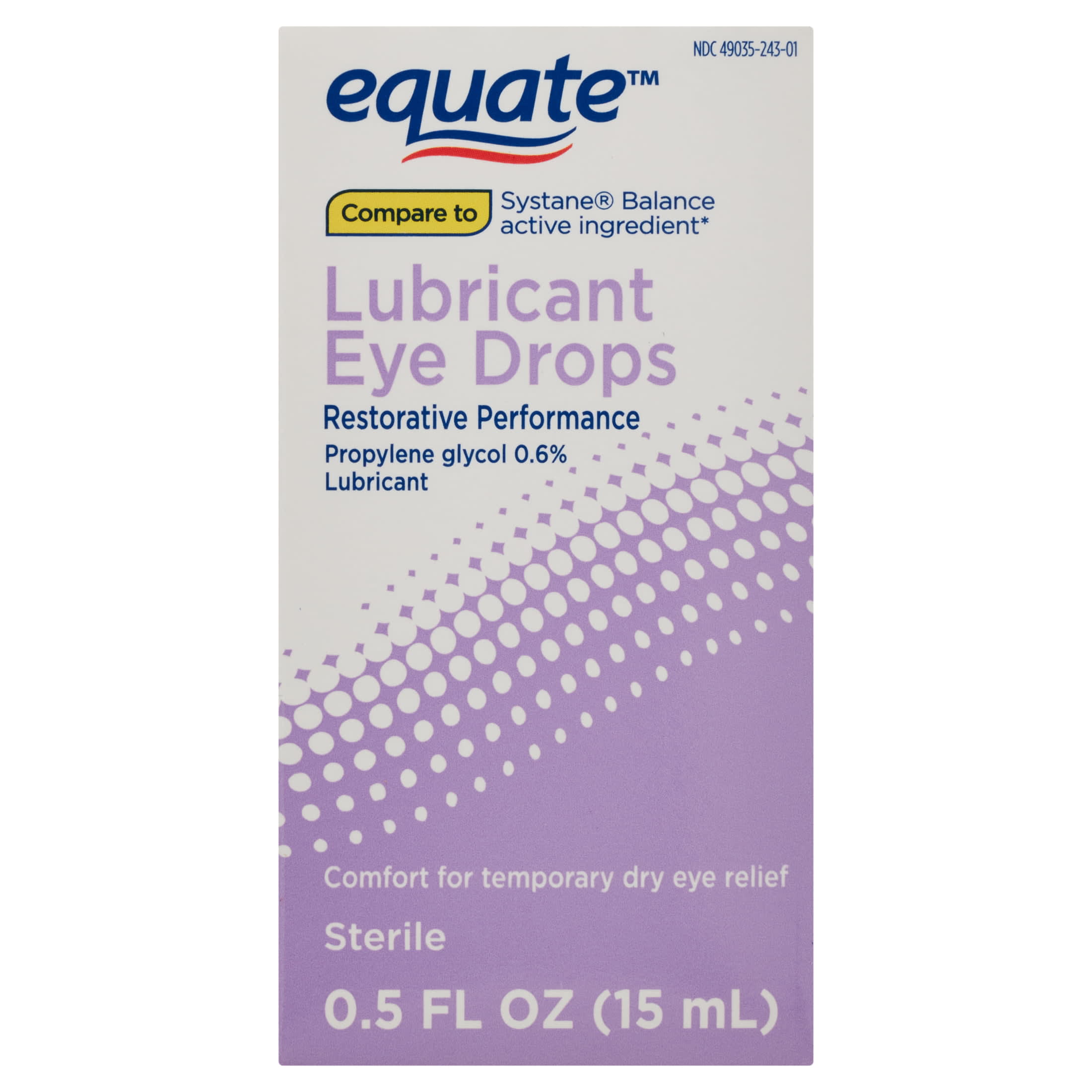 Equate Dry Eye Relief Lubricant Eye Drops, 0.5 fl oz DroneUp Delivery