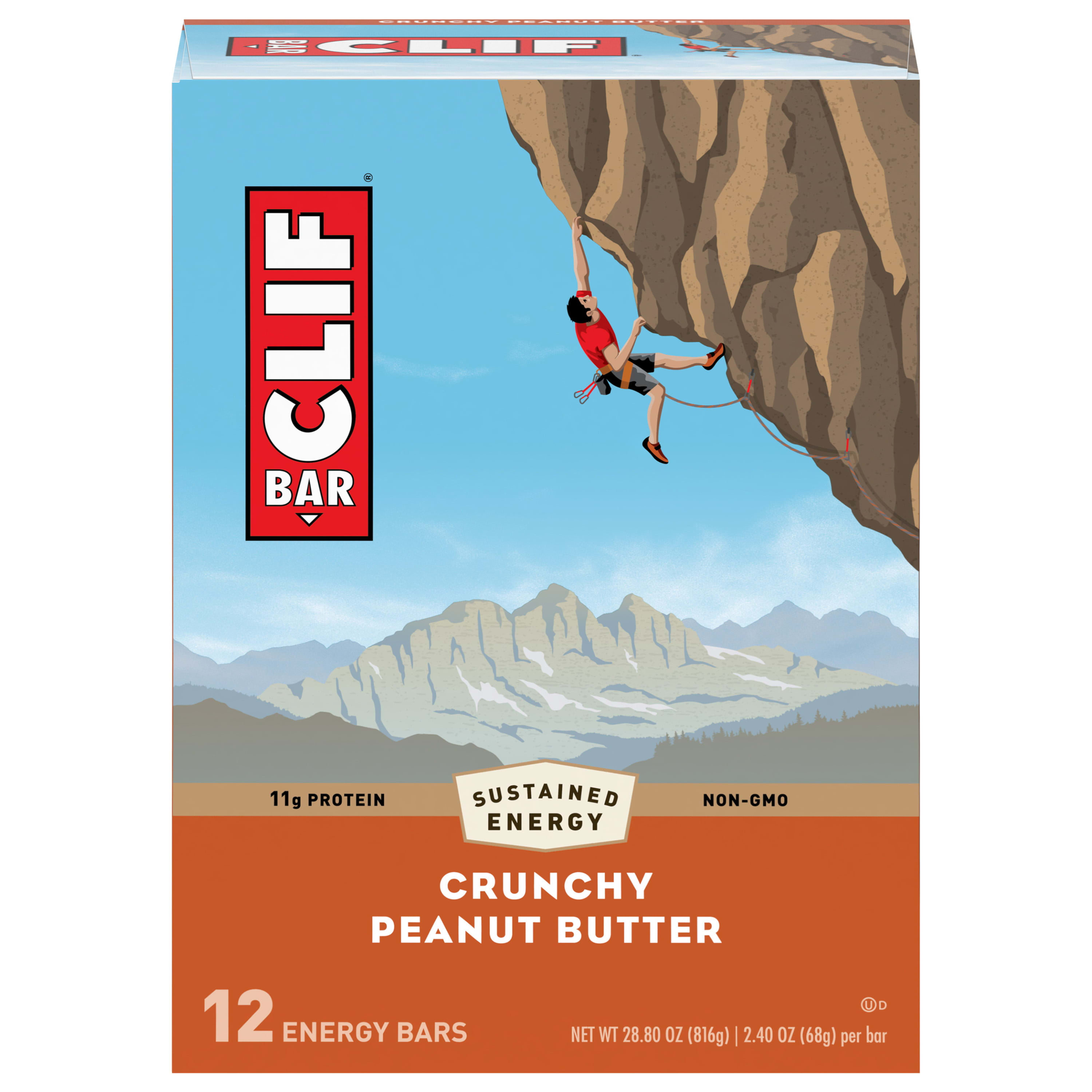 CLIF BARÆ Energy Bars, Crunchy Peanut Butter, 11g Protein Bar, 12 Ct, 2.4  oz (Packaging May Vary) - DroneUp Delivery