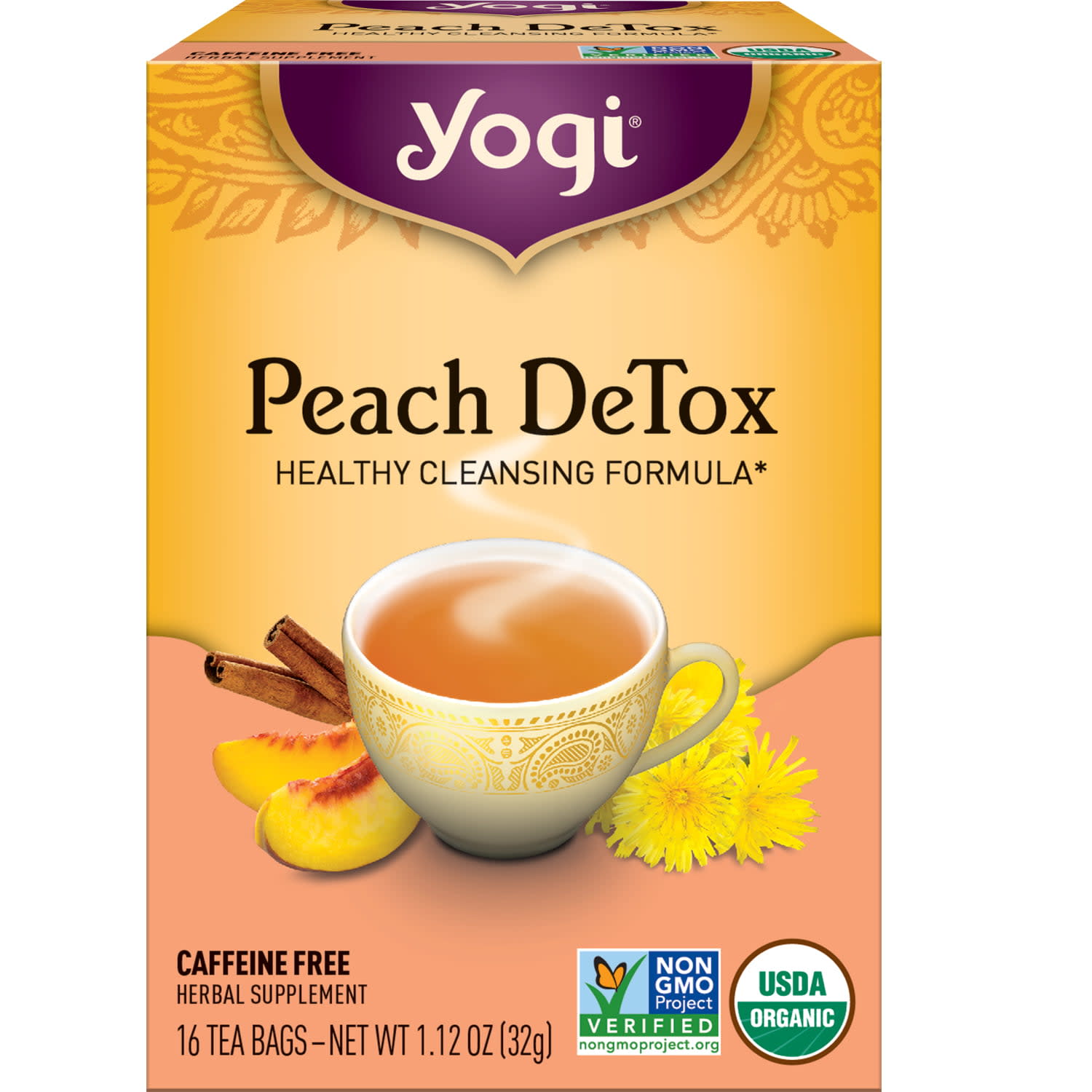 Bigelow Perfect Peach, Caffeine Free, Herbal Tea Bags, 20 Count