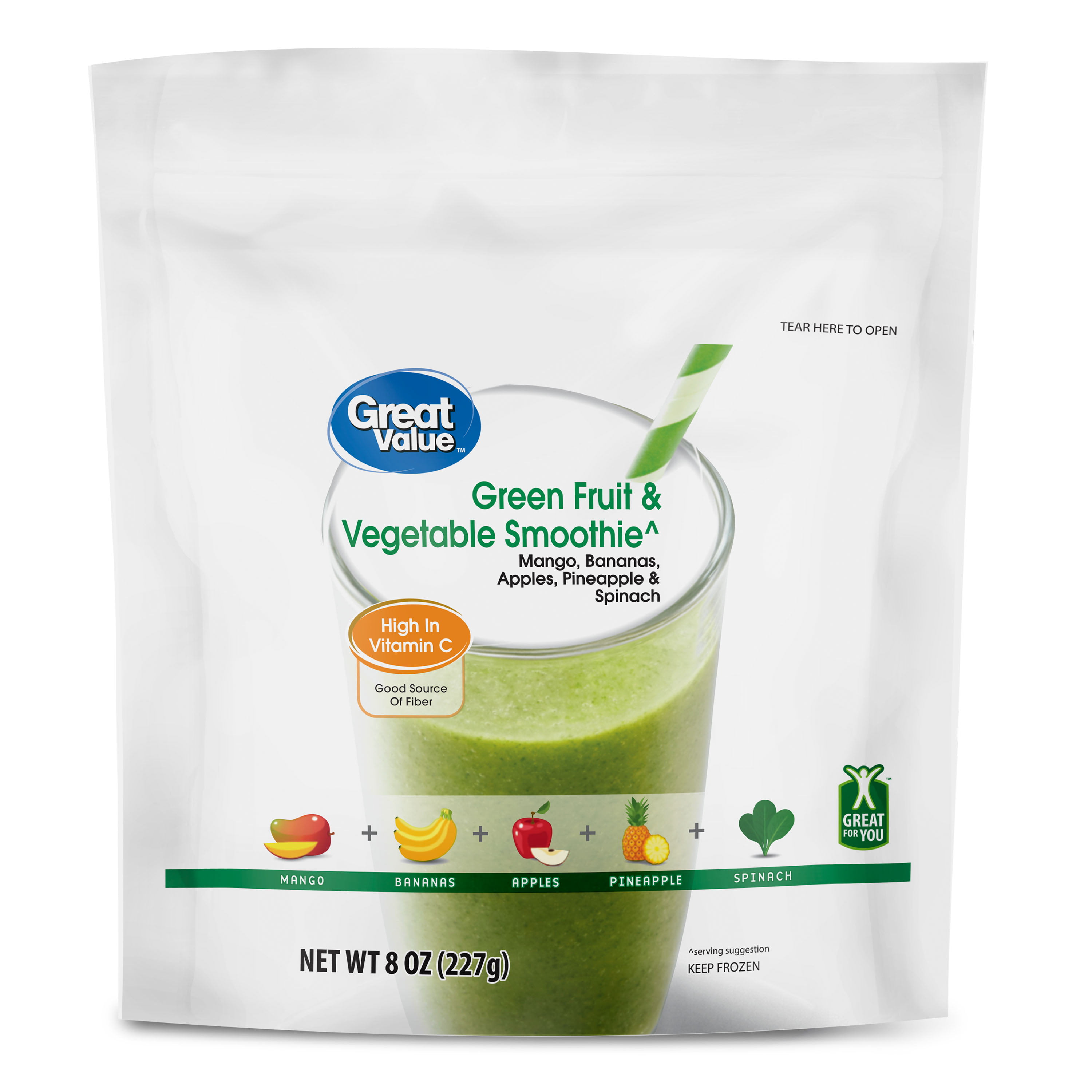 Great Value Green Fruit & Vegetable Smoothie, 8 oz DroneUp Delivery