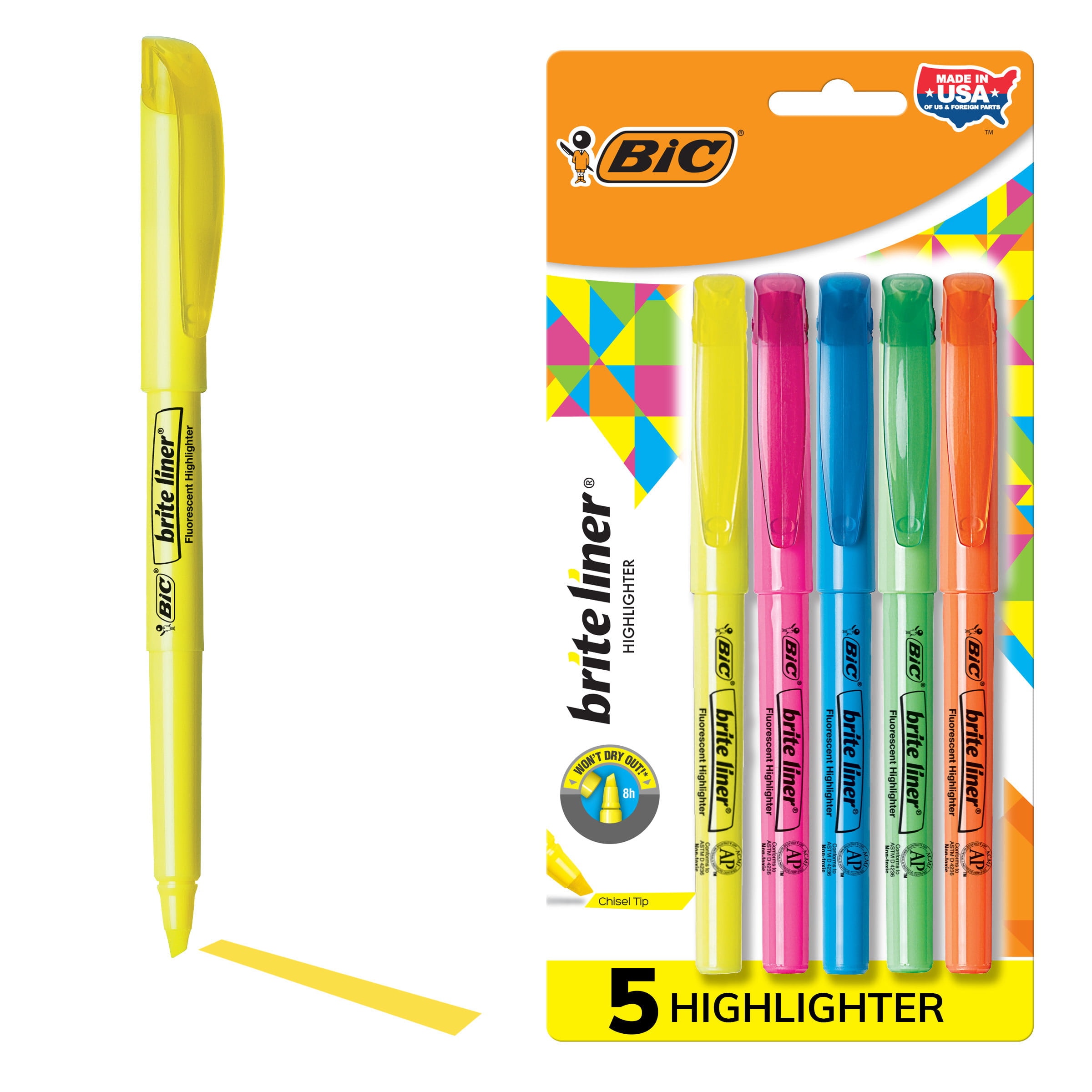 Pen + Gear Retractable Highlighters, Assorted Colors, Chisel Tip , 12 Count