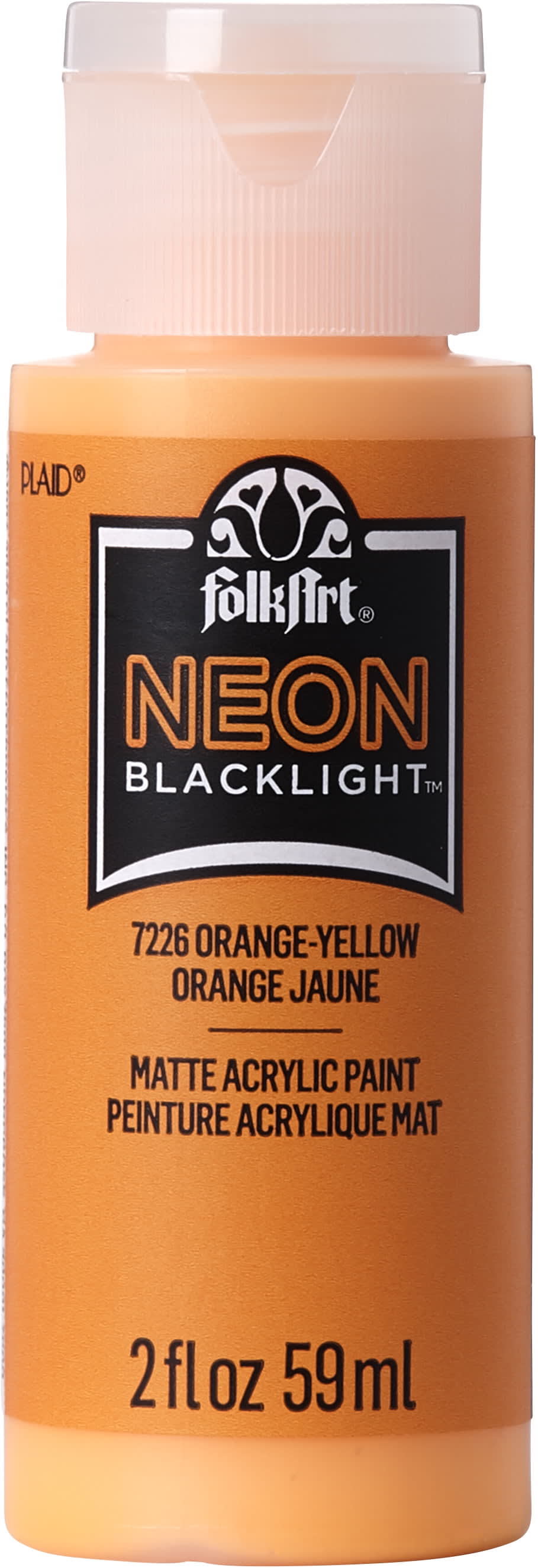 FolkArt Neon Blacklight Acrylic Craft Paint, Matte Finish, Orange-Yellow, 2  fl oz - DroneUp Delivery