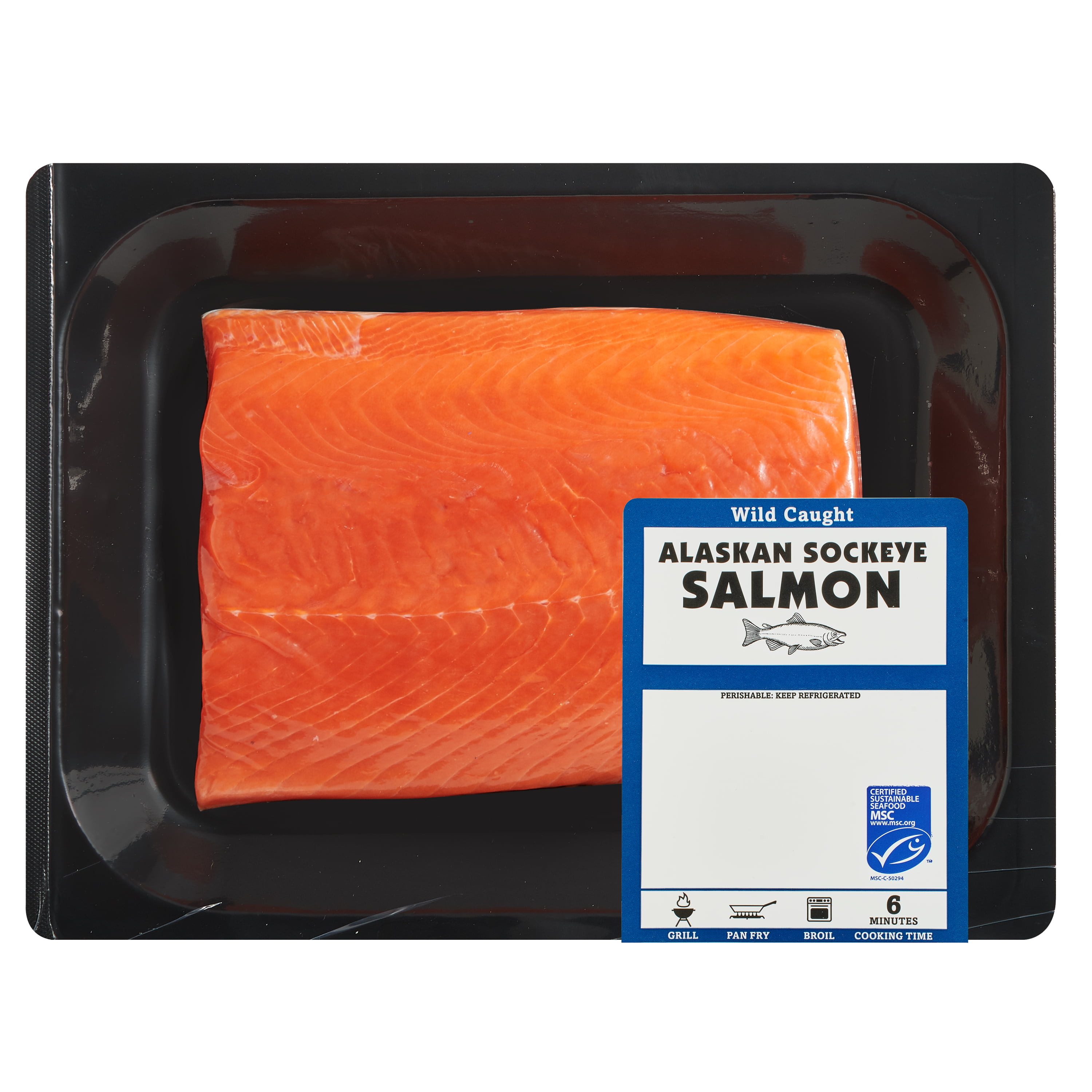 Wild Caught Fresh Alaska Sockeye Salmon Portions, 0.7 - 0.85 lb - DroneUp  Delivery