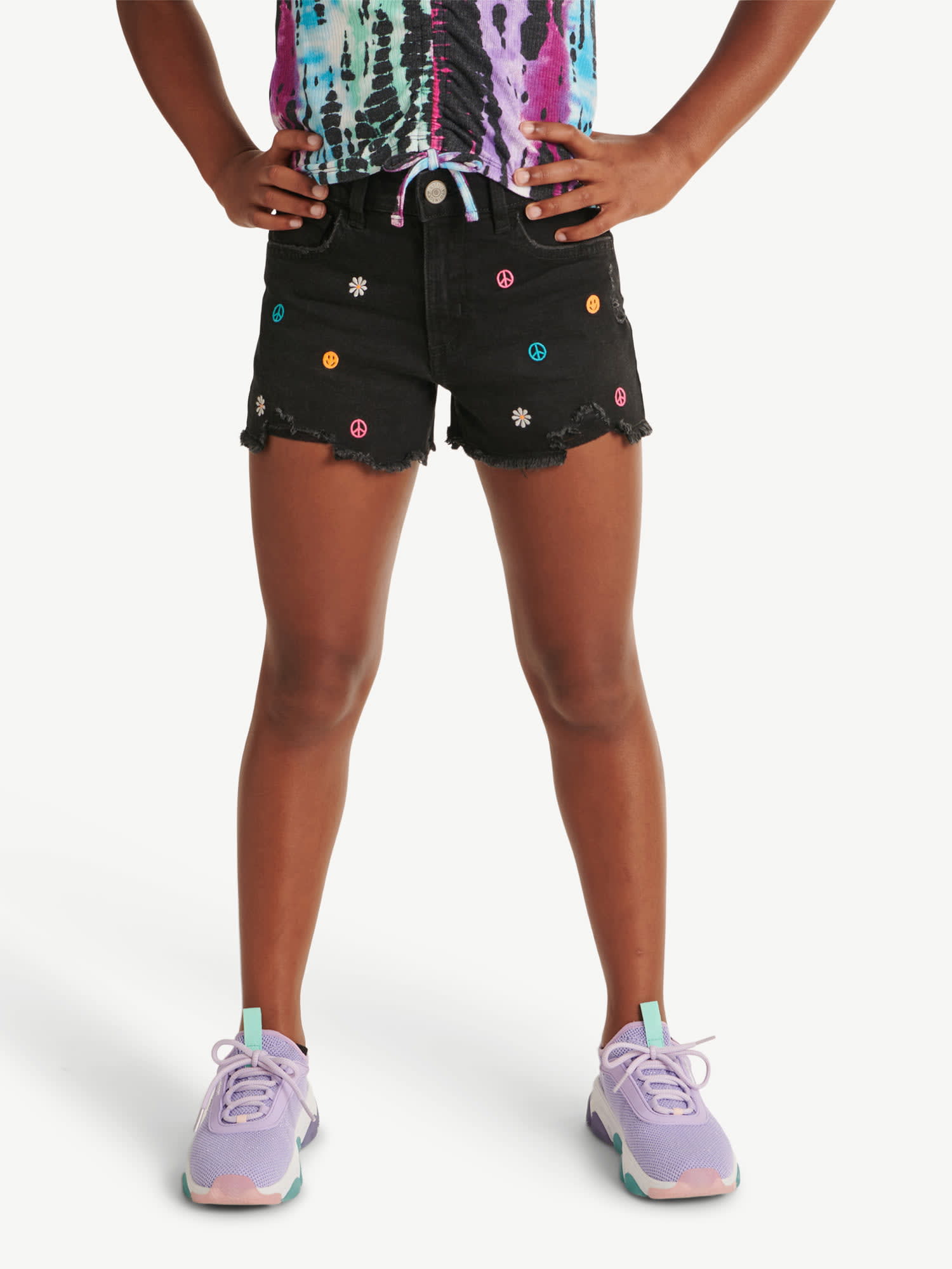 Embroidered mom shorts sales