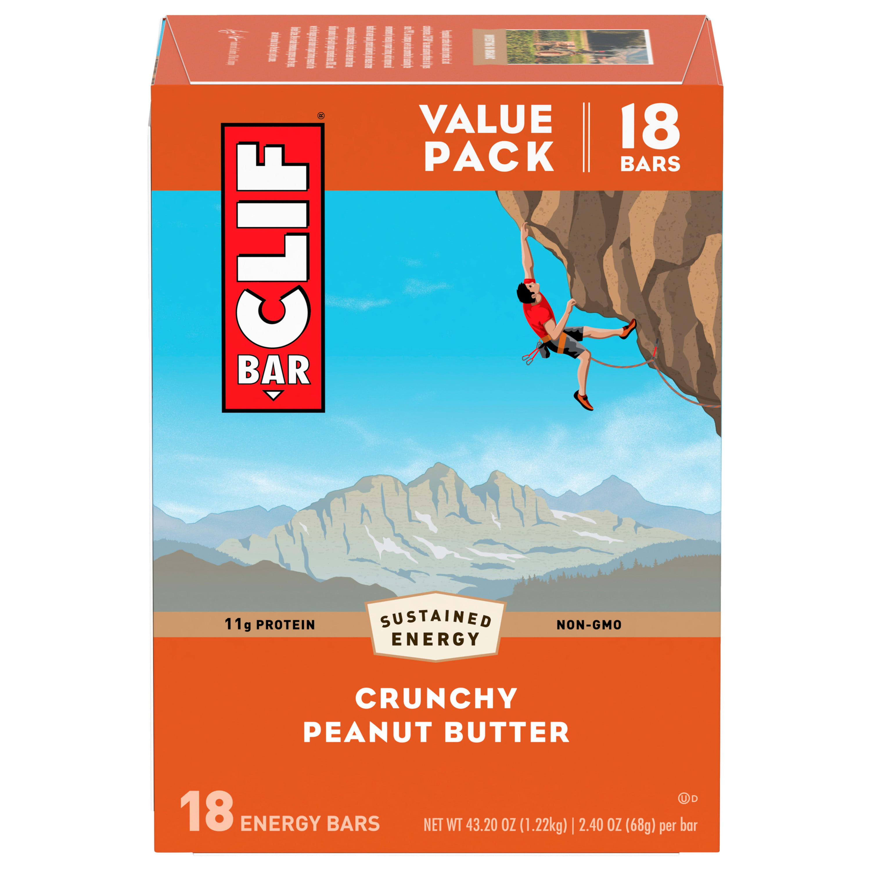 CLIF BARÆ Energy Bars, Crunchy Peanut Butter, 11g Protein Bar, 18 Ct, 2.4  oz - DroneUp Delivery