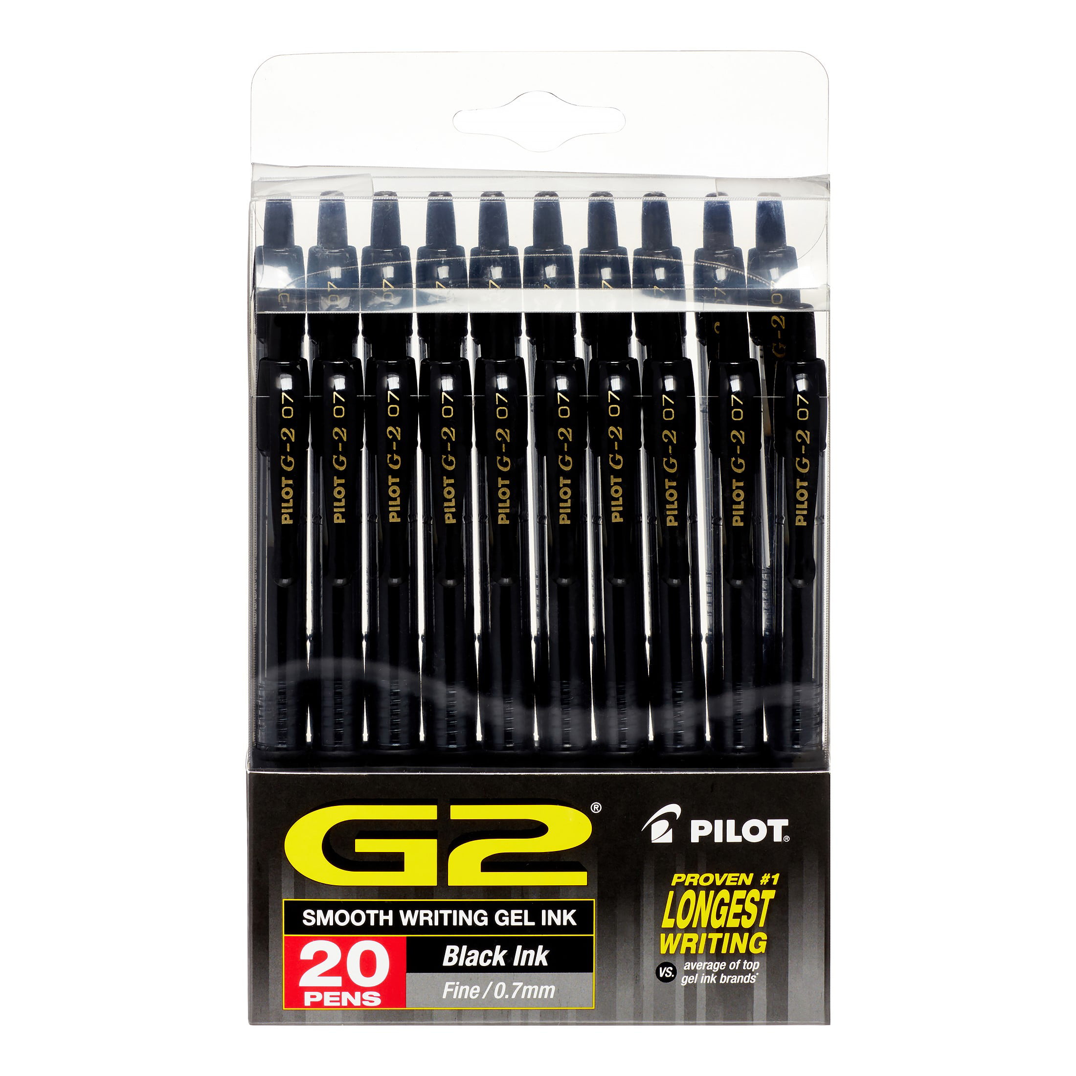 Pilot Retractable Gel-Ink Pens, Ultra Fine Point, Black, 12 Pack