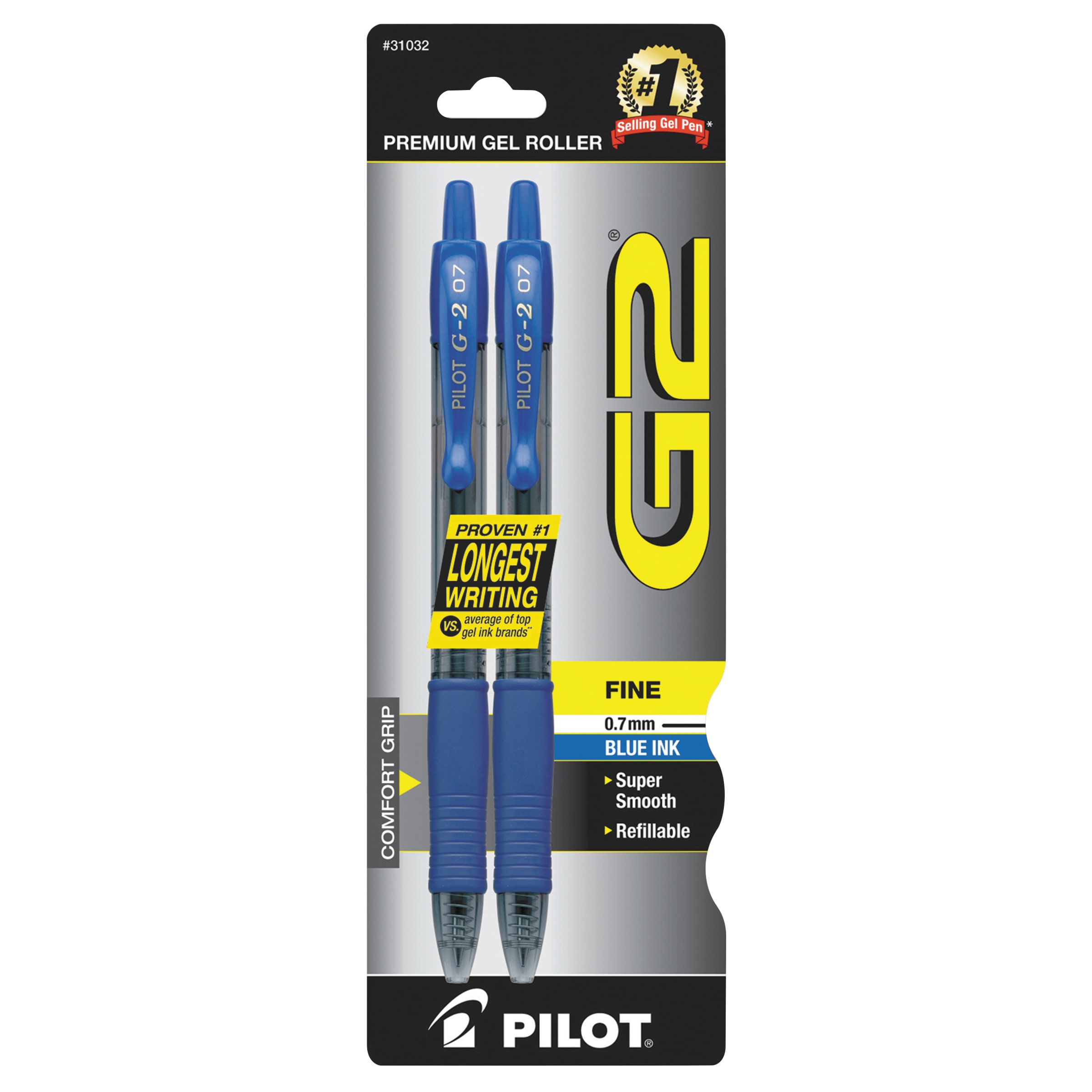 Pilot Retractable Gel-Ink Pens, Extra Fine Point, Blue, 12 pack