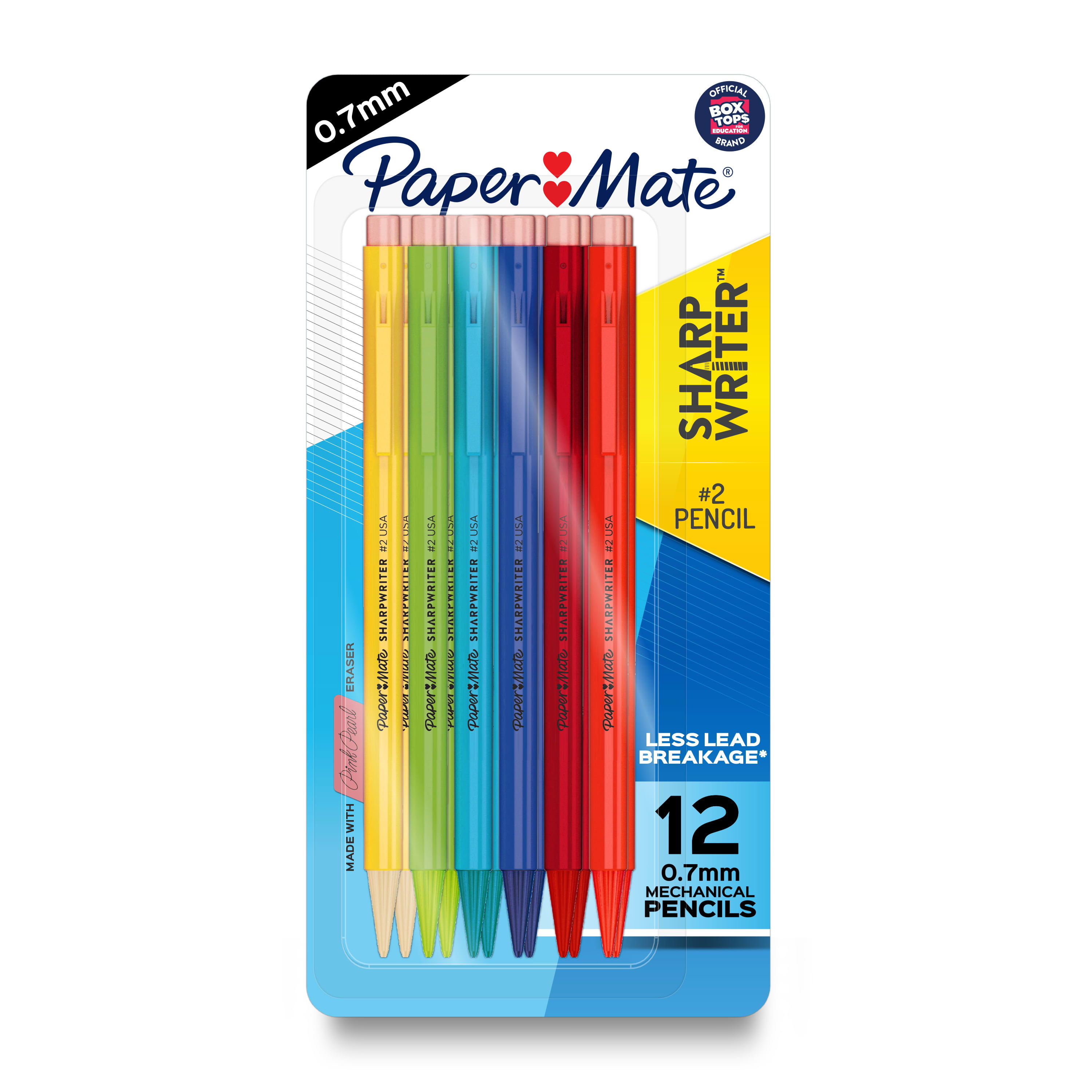 Paper Mate SharpWriter Mechanical Pencils, 0.7 mm HB #2 Lead, Fun