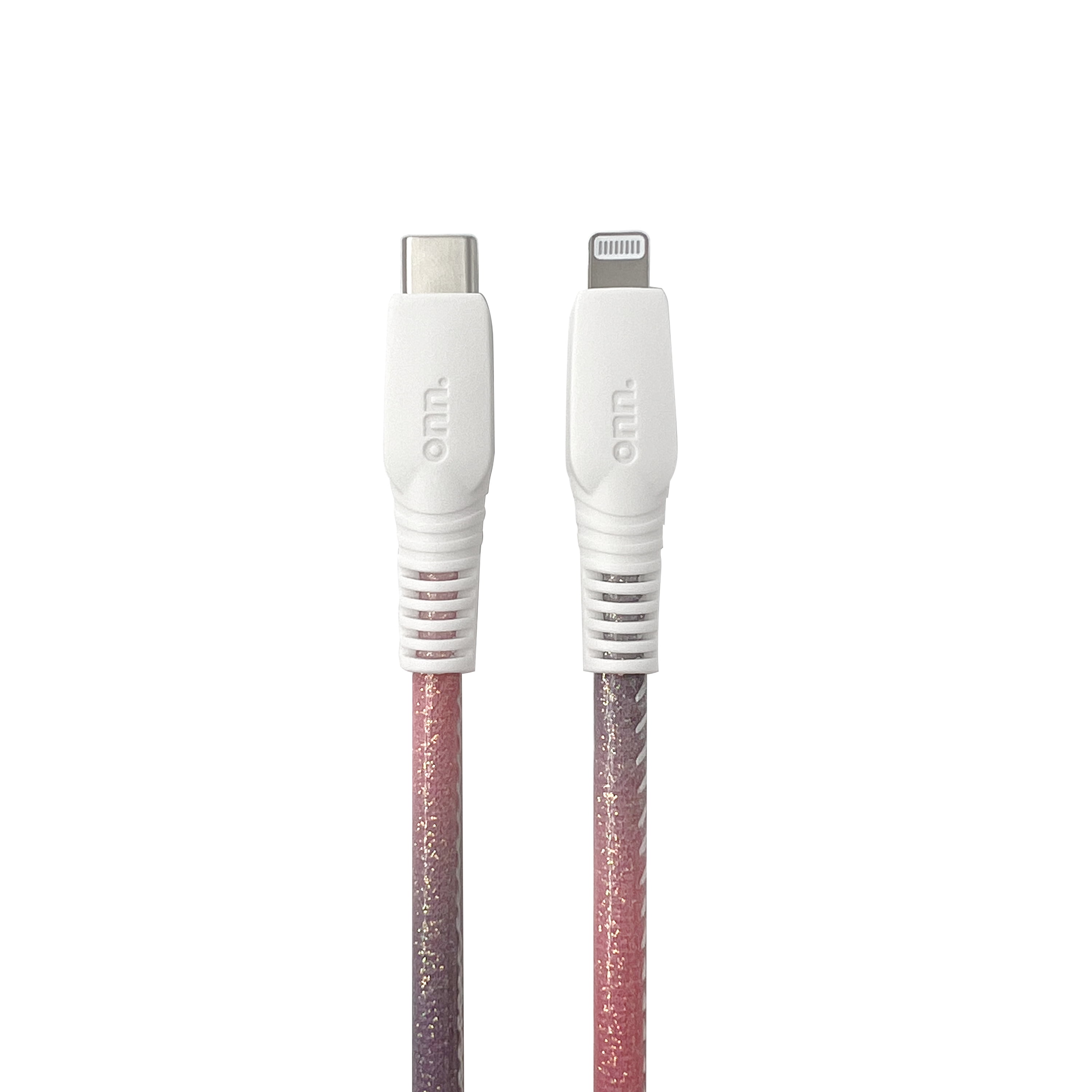 onn. 10' Lightning to USB-C Cable, White