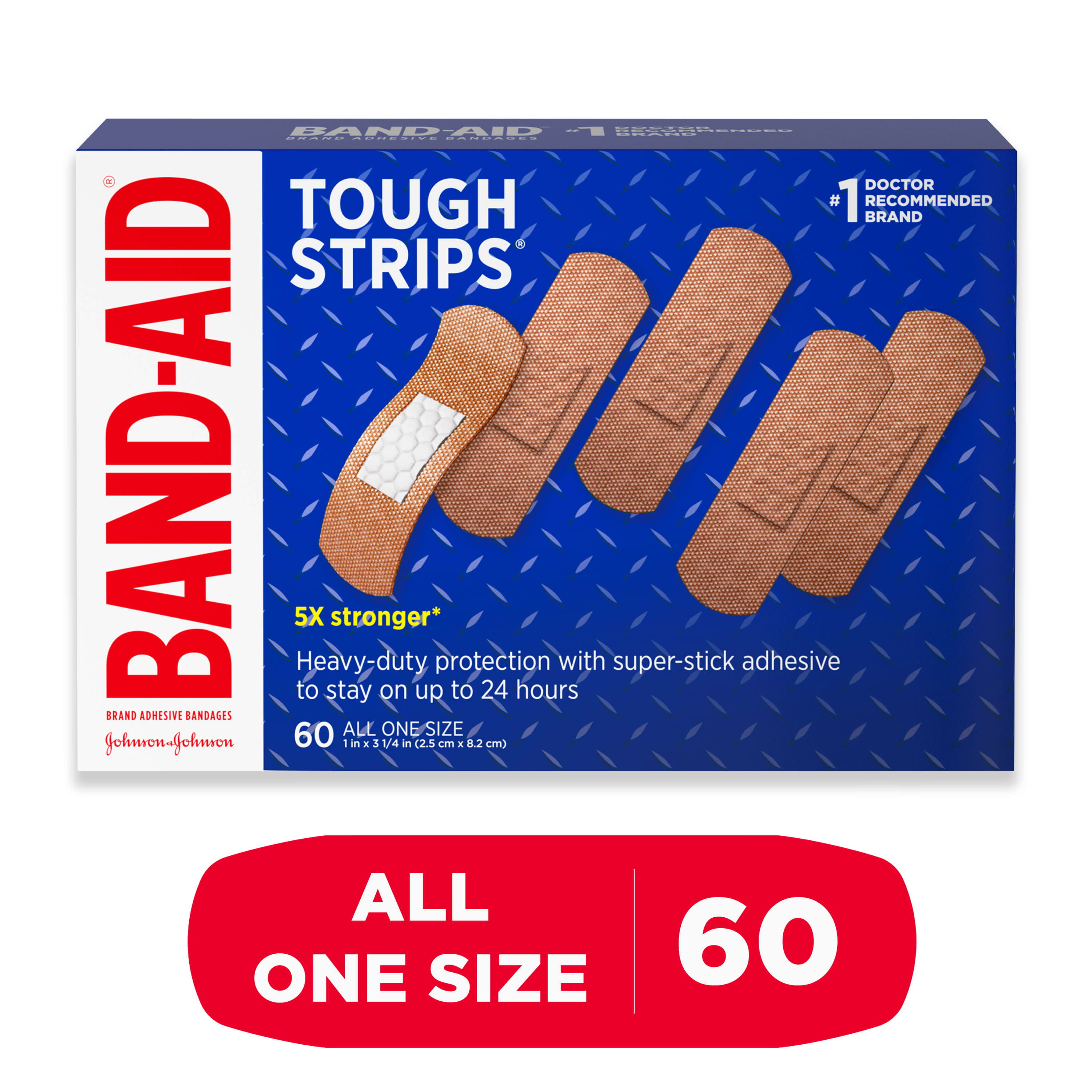 Band-Aid Brand Tough Strips Adhesive Bandage, All One Size, 60 ct - DroneUp  Delivery