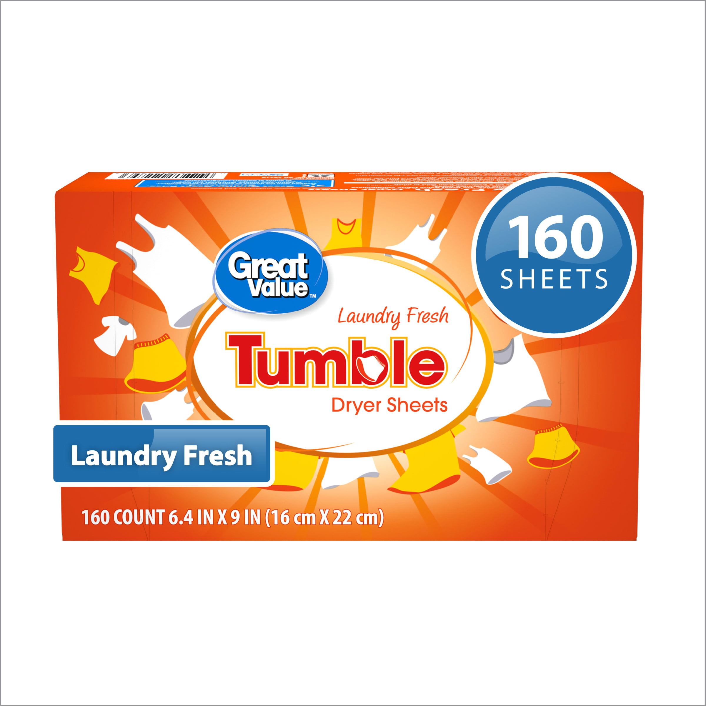 Great Value Tumble Dryer Sheets, Laundry Fresh, 160 count DroneUp