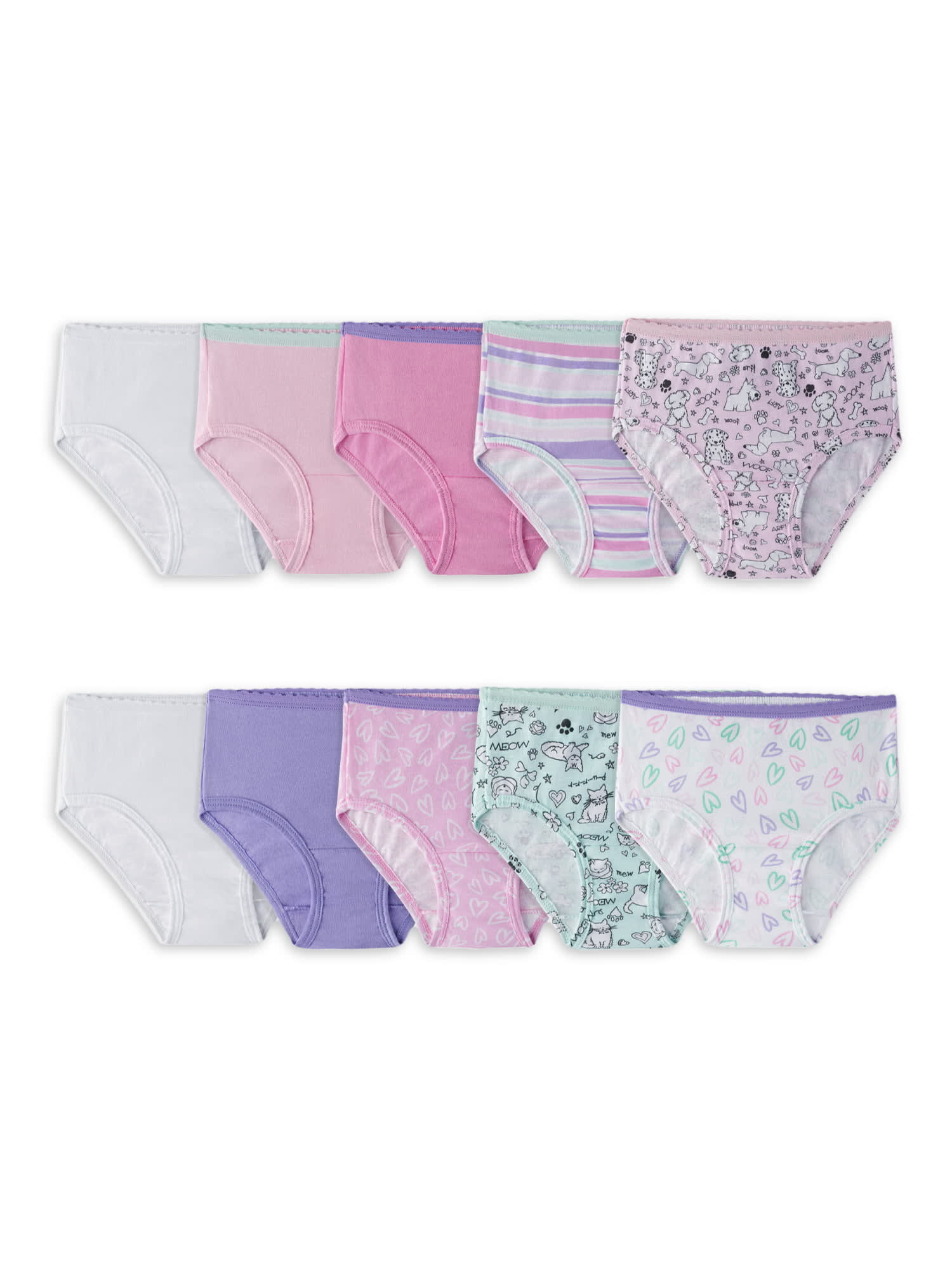 Wonder Nation Toddler Girls Briefs, 10-Pack, Sizes 2T-5T 