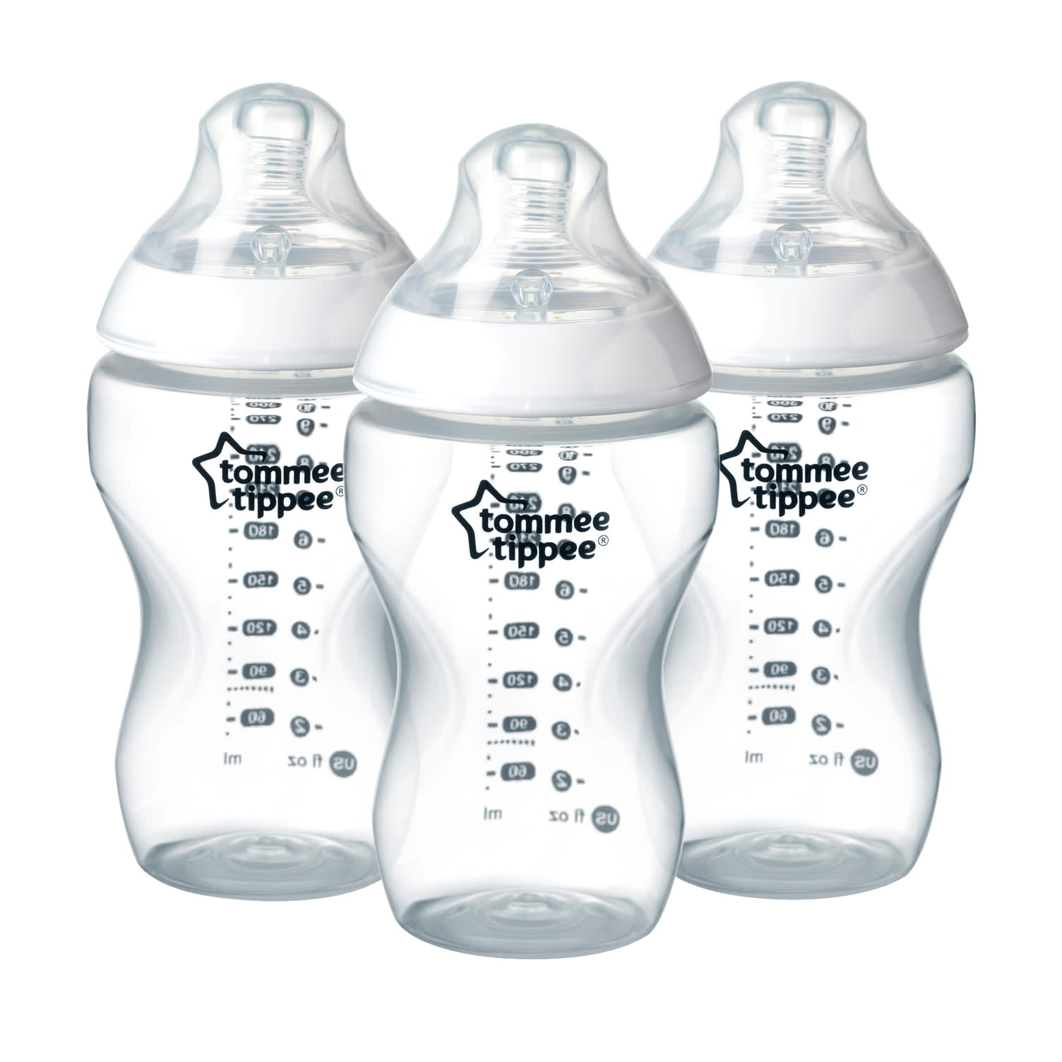 Tommee Tippee Anti-Colic Baby Bottles (9oz, 3 Count)  Slow Flow  Breast-Like Nipple, Unique Anti-Colic Vent 
