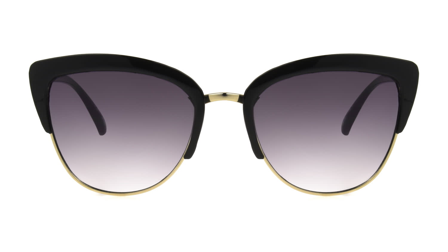 Black gold hot sale cat eye sunglasses