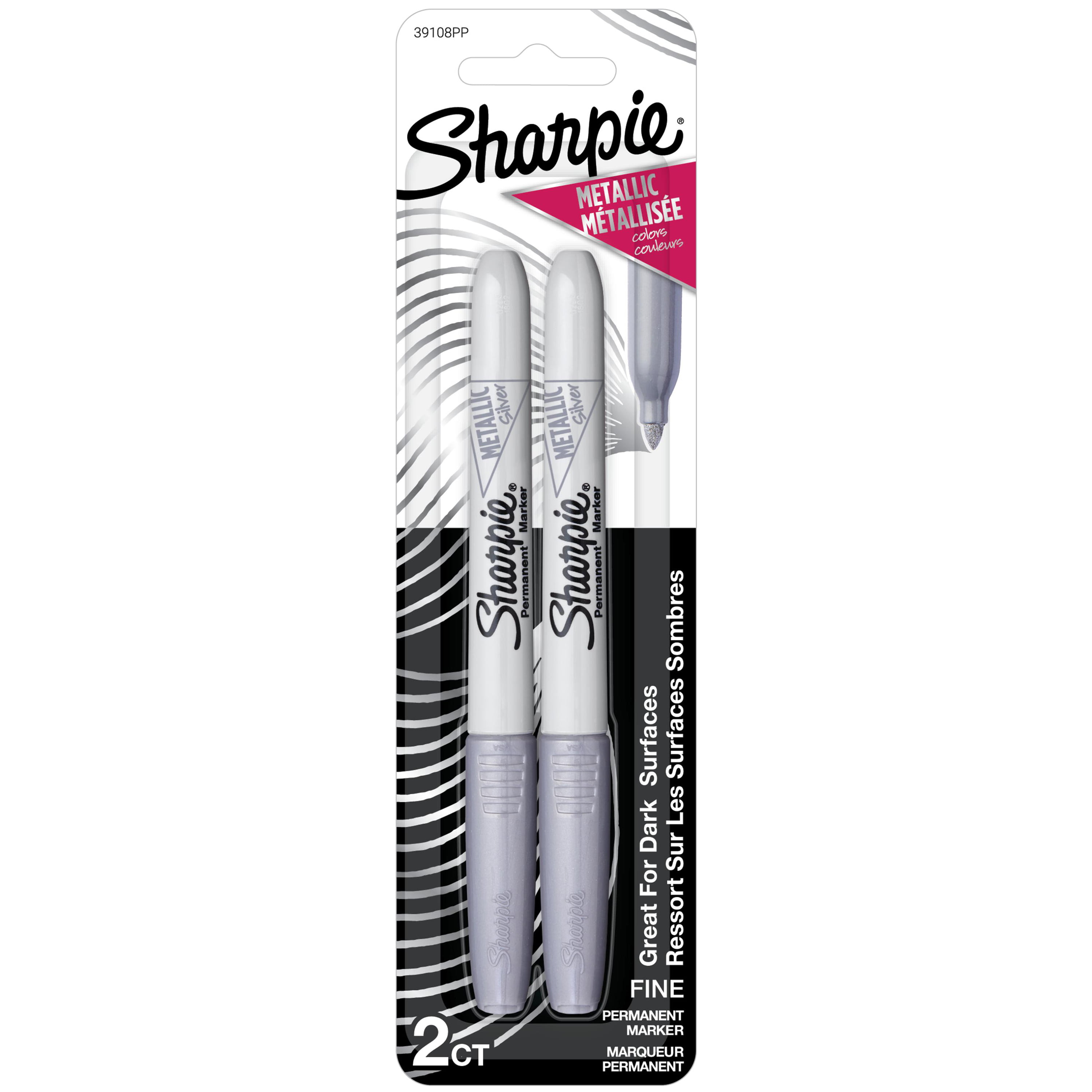 Sharpie Permanent Black Markers, Ultra Fine Tip, 2 Count - DroneUp