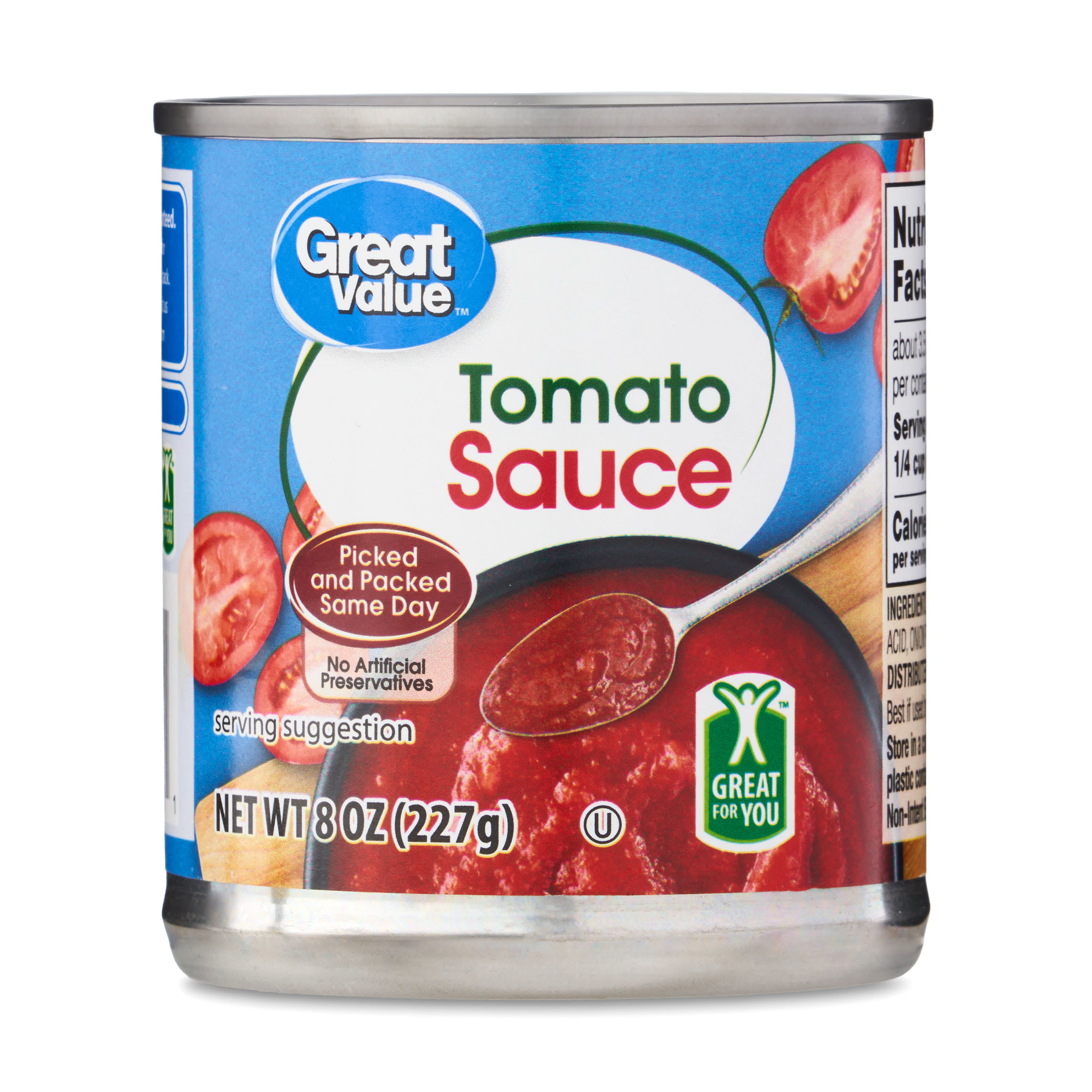 Great Value No Salt Added Tomato Sauce, 8 oz - DroneUp Delivery
