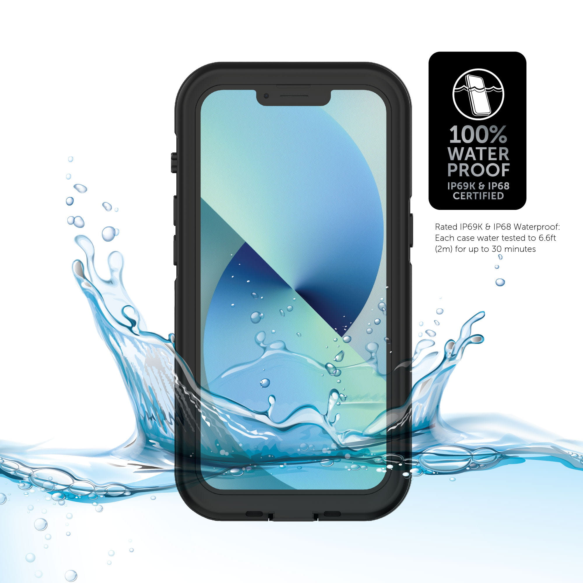 iPhone 12 Tidal Waterproof Phone Case - Black/Clear - Body Glove