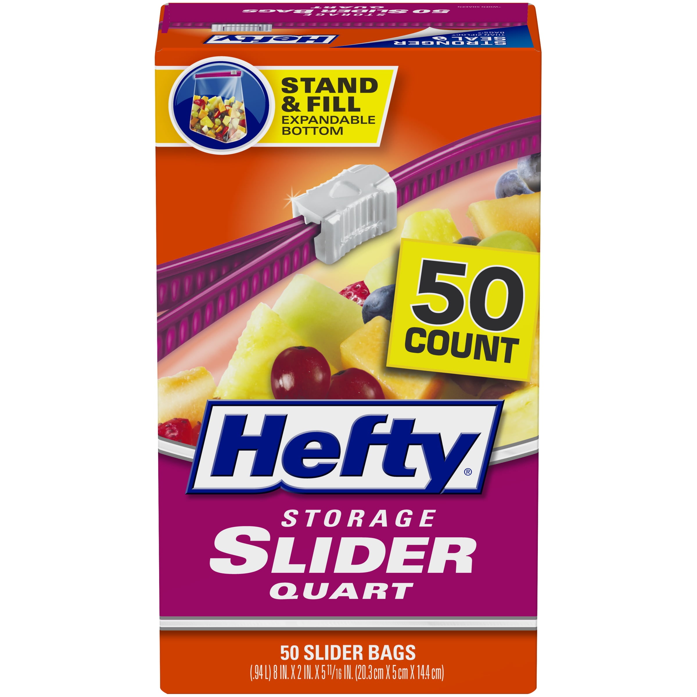 Hefty Slider Storage Bags, Quart Size, 50 Count - DroneUp Delivery