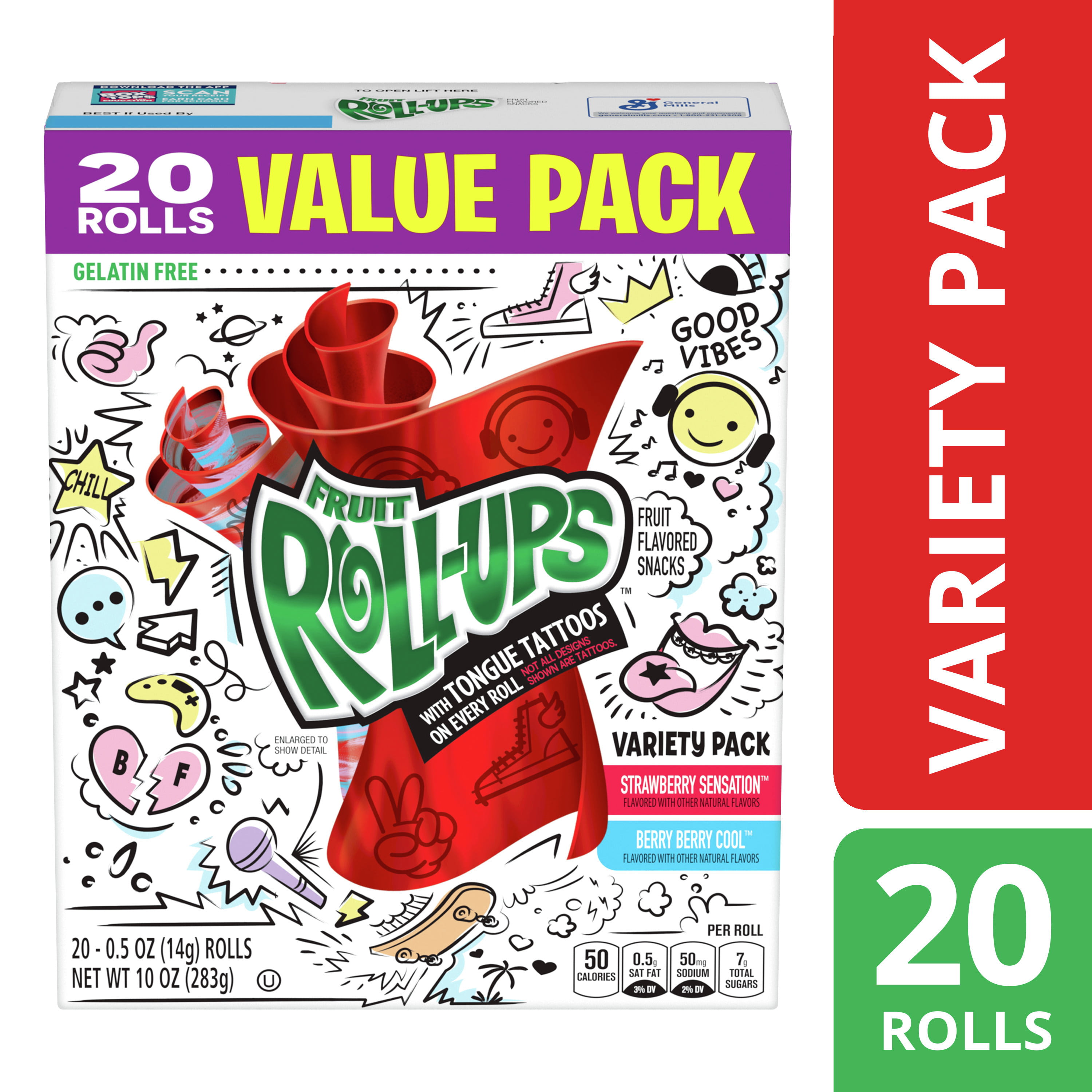 Fruit Roll-Ups Fruit Flavored Snacks, Variety Pack, Pouches, 10 ct