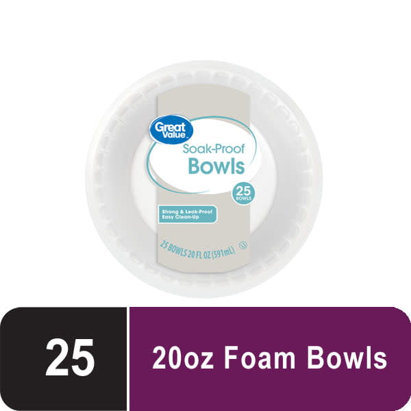 Soak Proof Foam Bowls, 12 oz, 50 Count