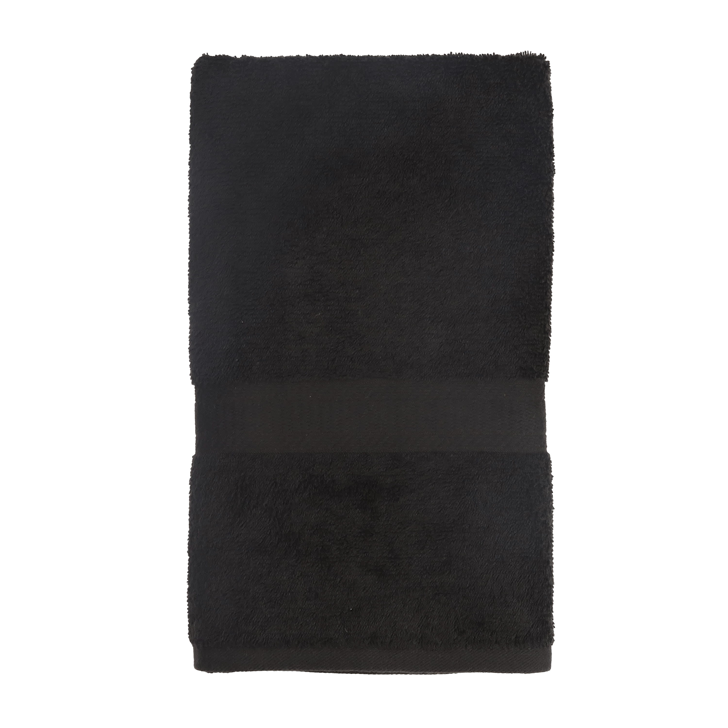 Mainstays Solid Hand Towel, Rich Black