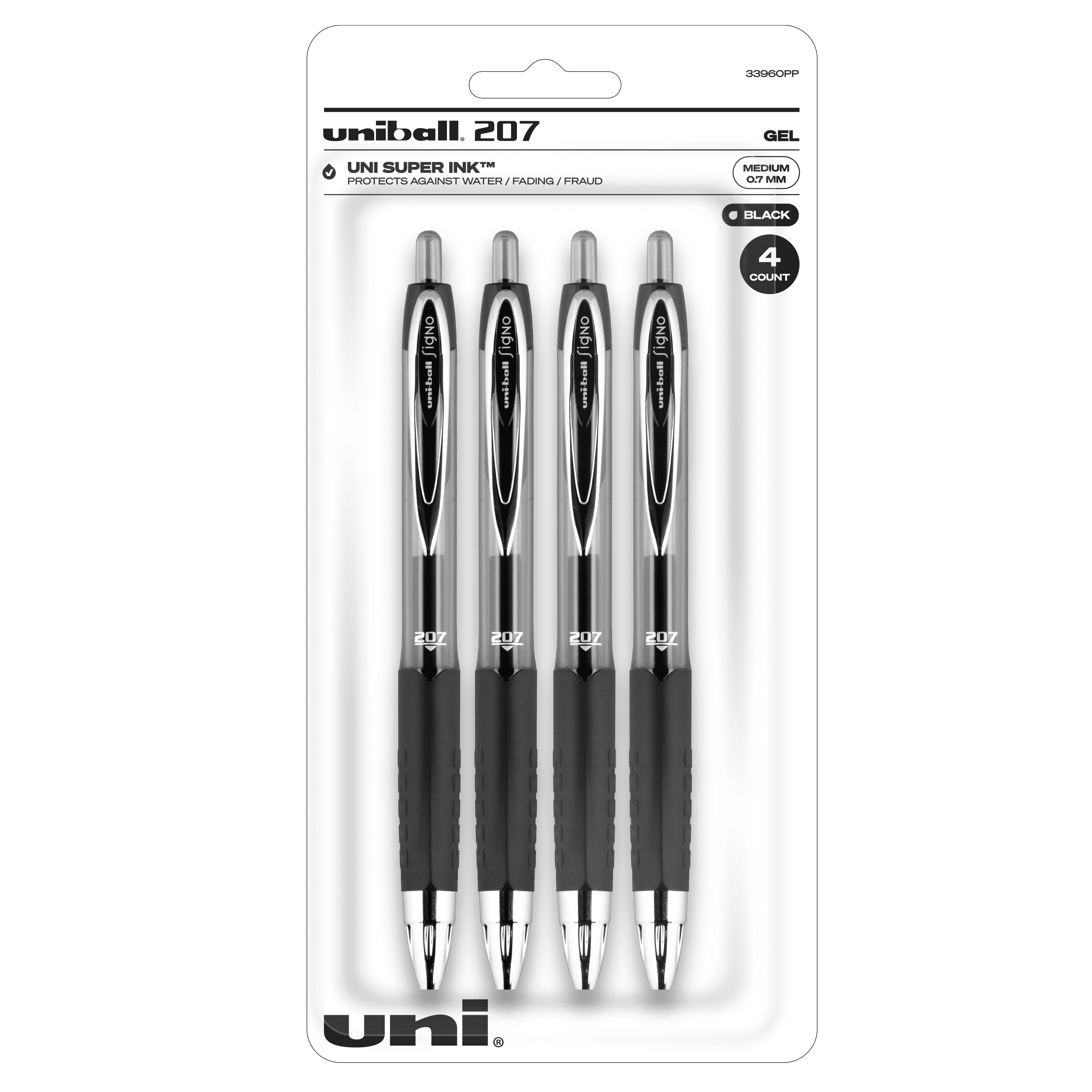 Zebra Pen G-301 Stainless Steel Retractable Gel Pen, 0.7mm, Black Ink,  2-Count