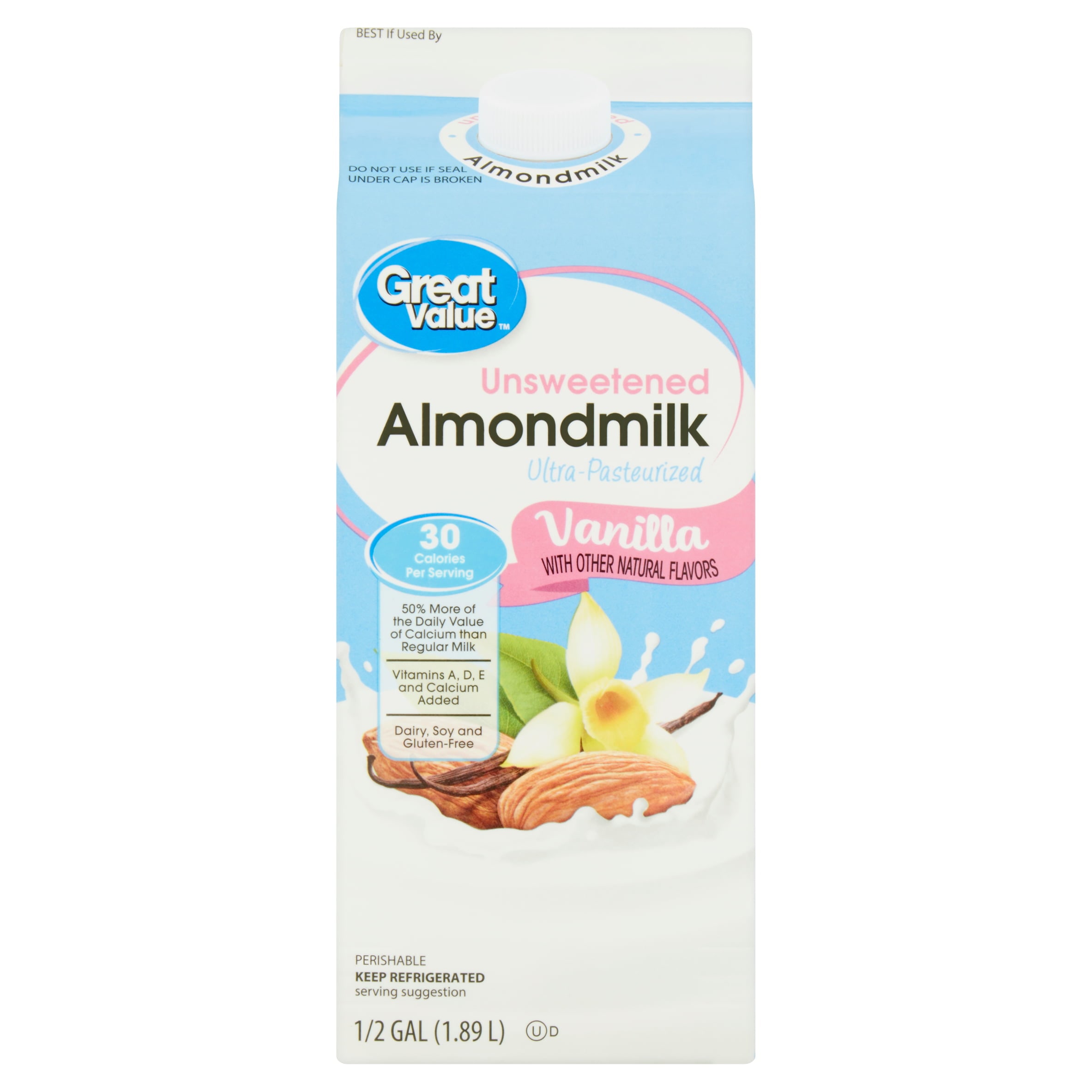 Great Value 1% Low-Fat Milk, Half Gallon, 64 fl oz