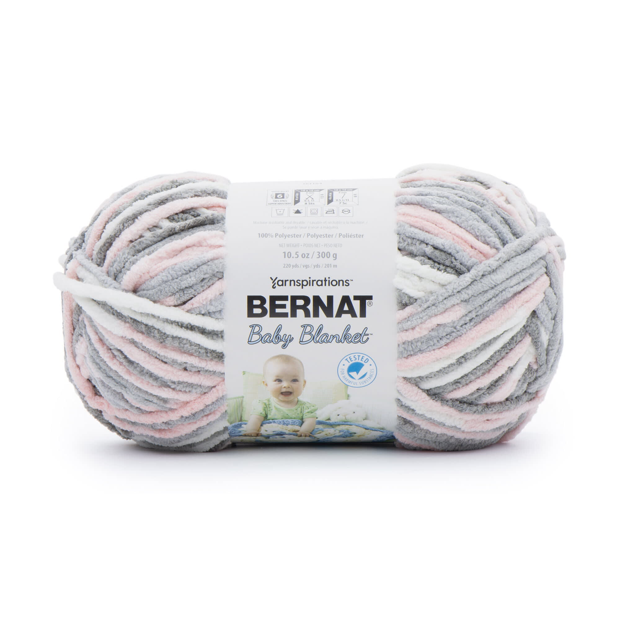 Bernat® Blanket™ #6 Super Bulky Polyester Yarn, White Beach 10.5oz/300g,  220 Yards (4 Pack) 