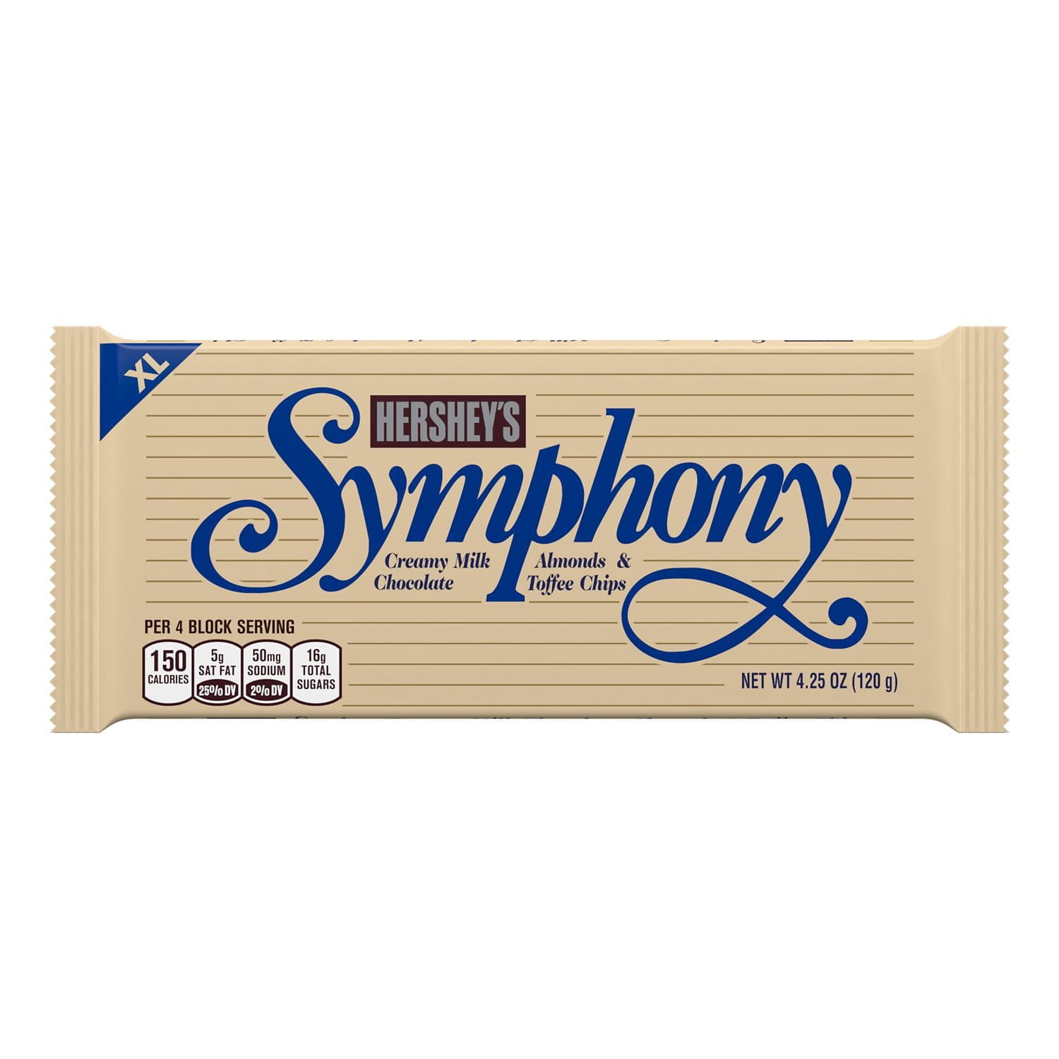 HERSHEY'S Milk Chocolate XL Candy Bar, 4.4 oz