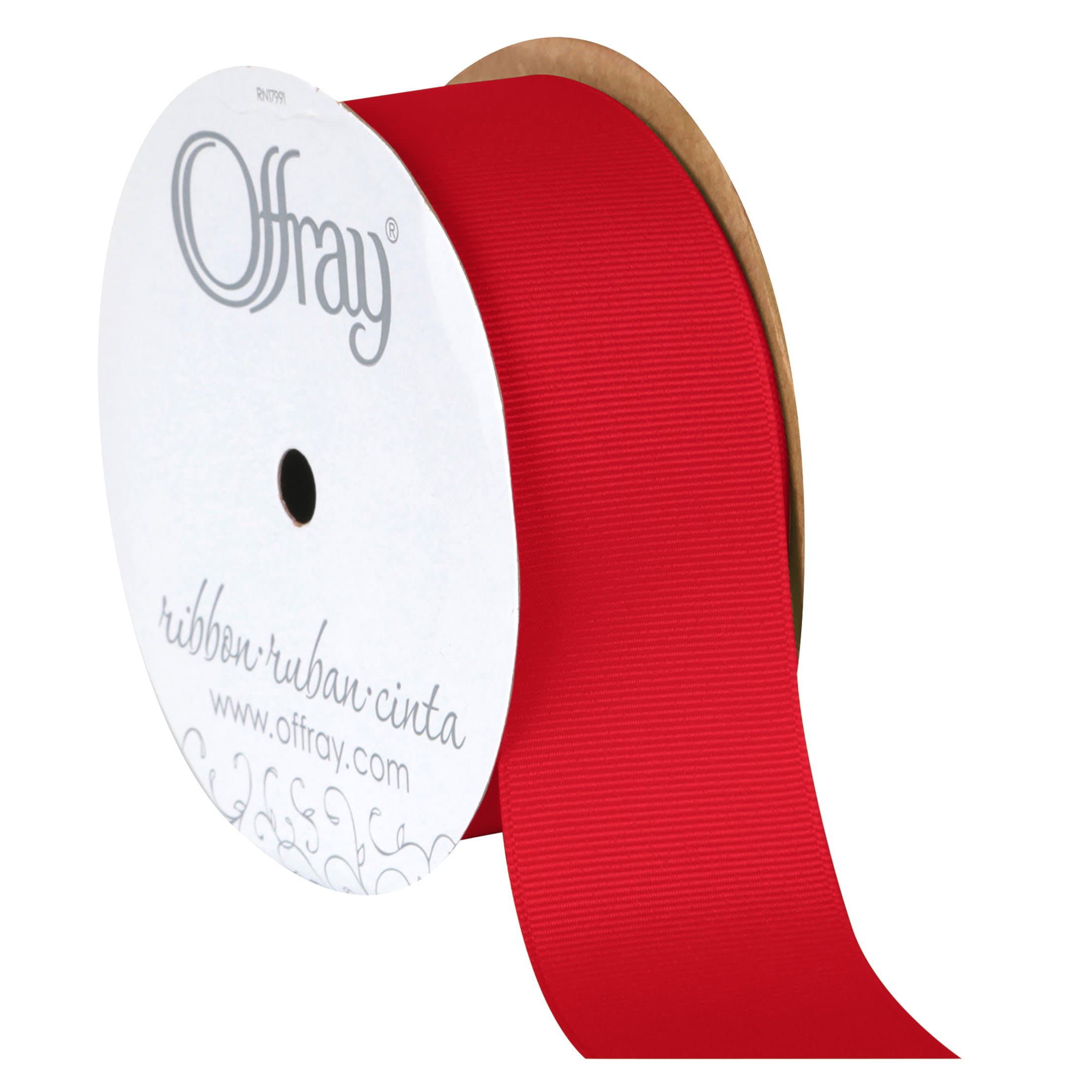 Offray Ribbon, Red 1 1/2 inch Grosgrain Polyester Ribbon, 12 feet