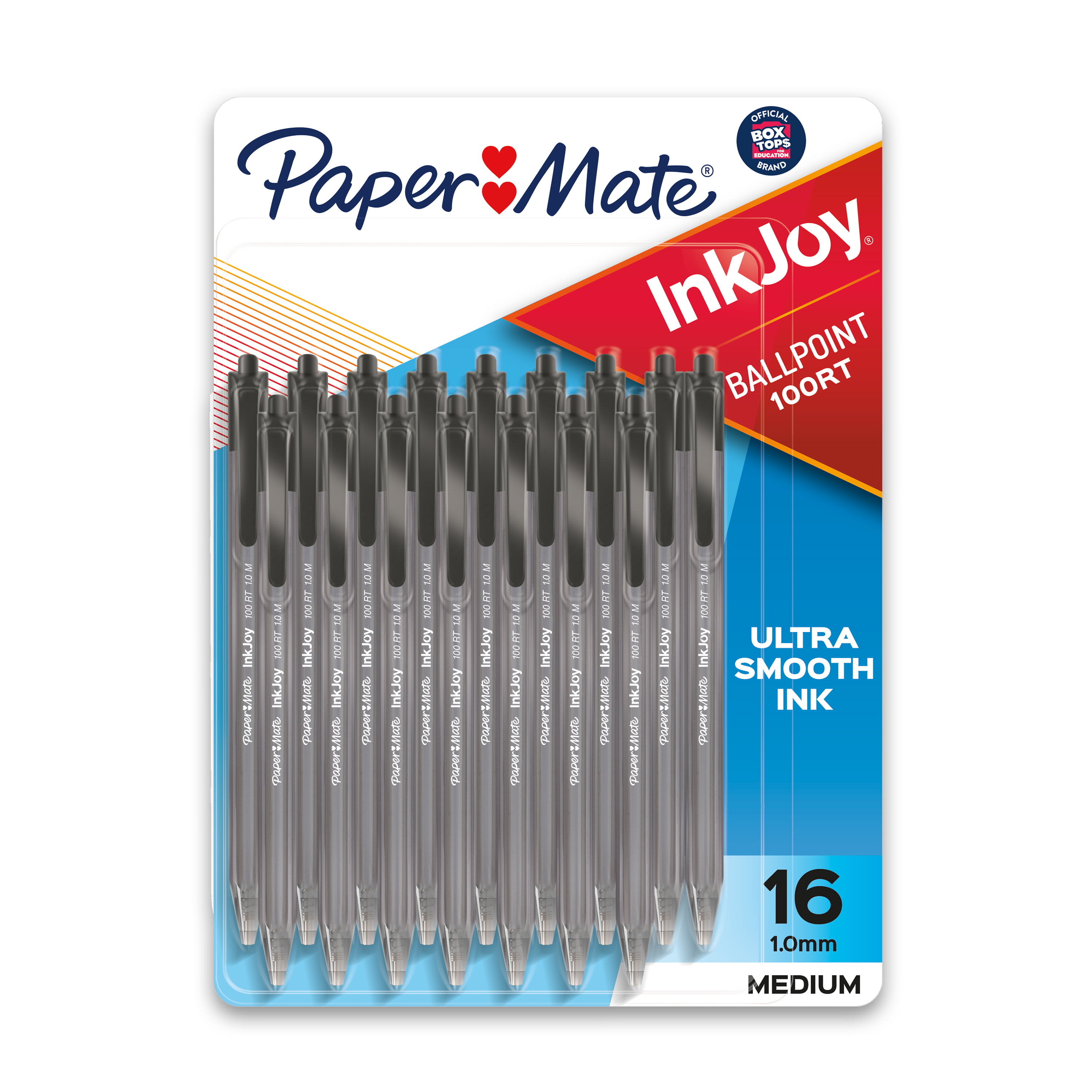 Paper Mate InkJoy 100RT Retractable Ballpoint Pens, Medium Point (1.0mm),  Black, 20 Count