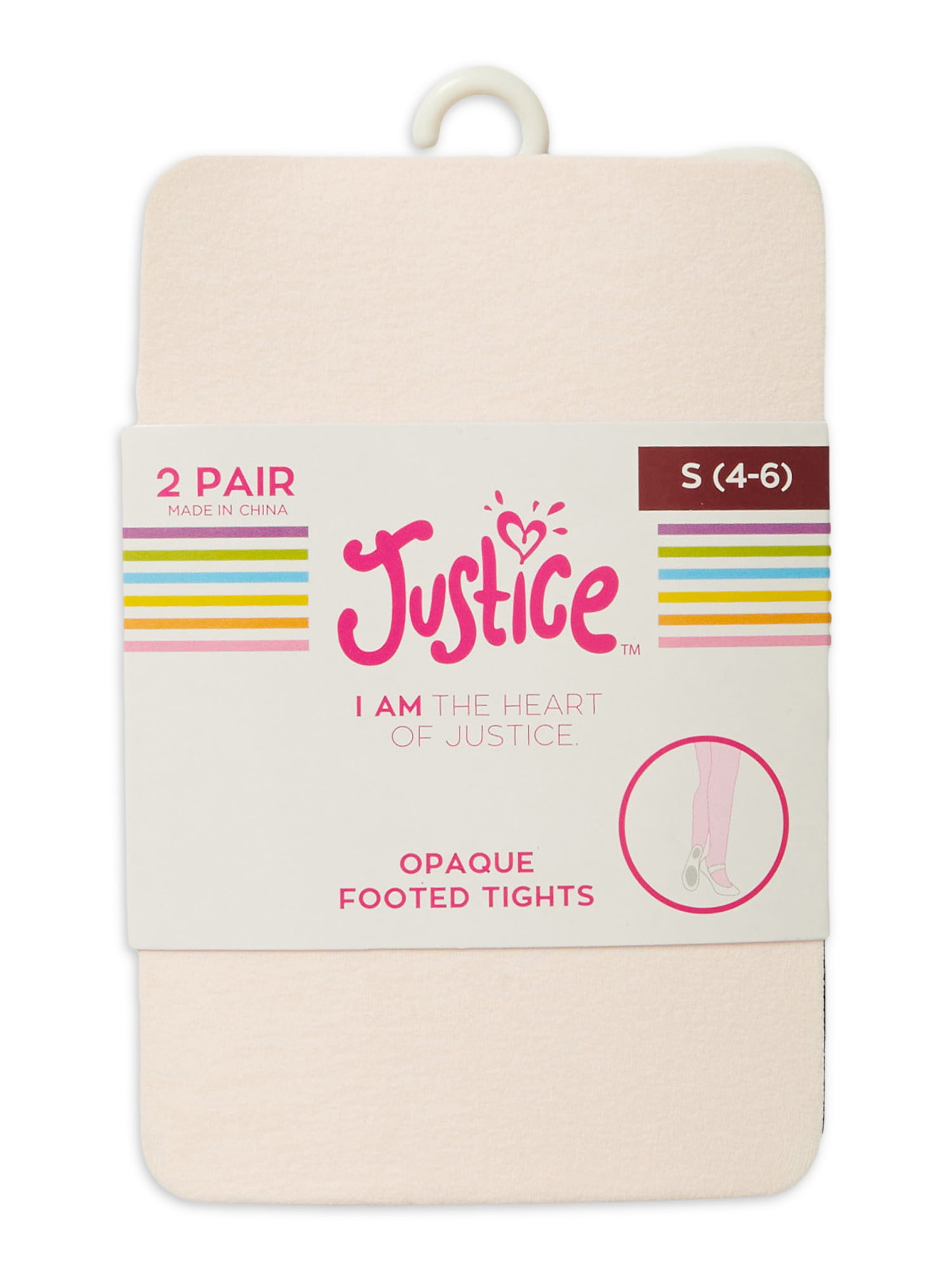 Girls Justice Opaque Footed Tights, 2 Pair - DroneUp Delivery