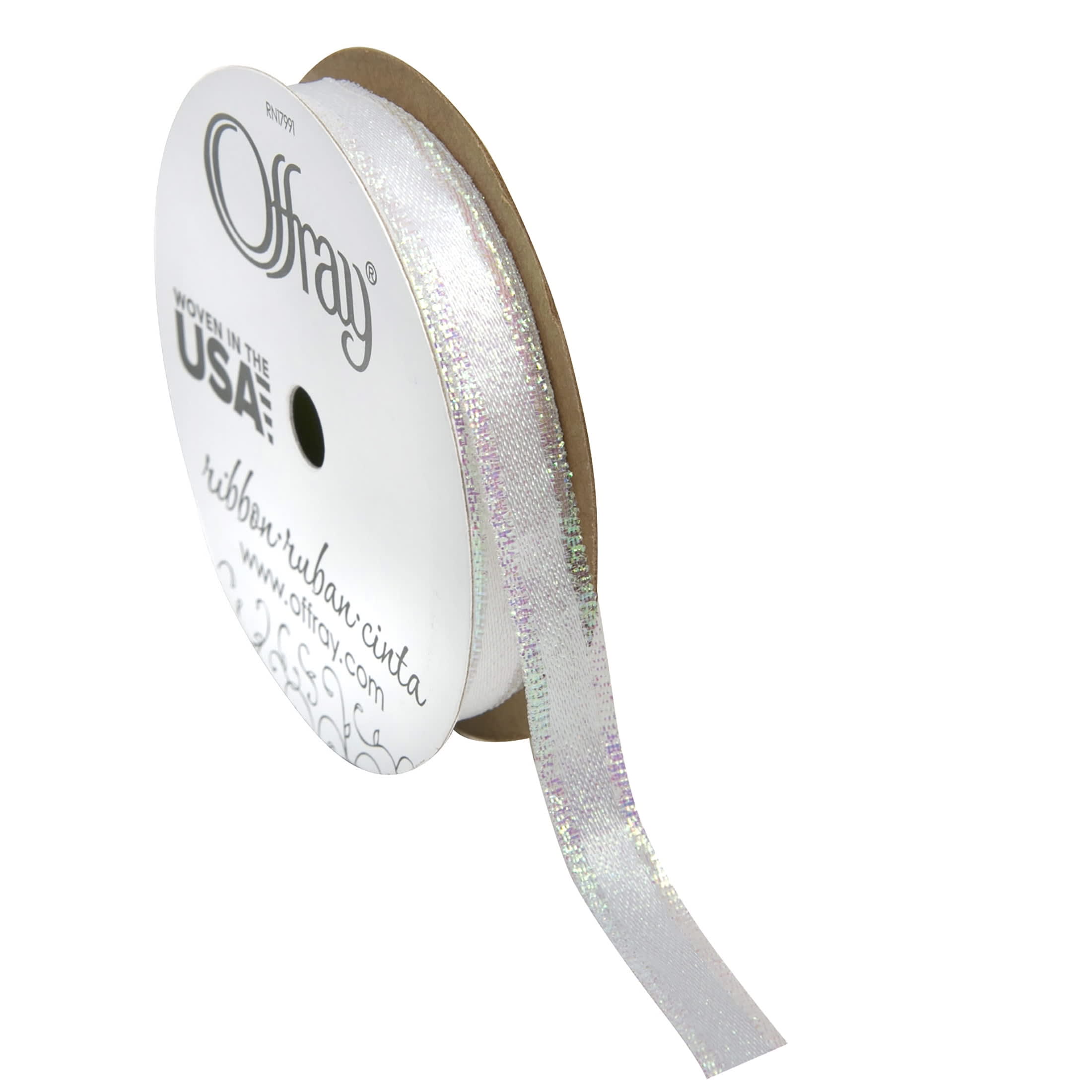 Offray Ribbon, Red 1/8 inch Double Faced Satin Polyester Ribbon