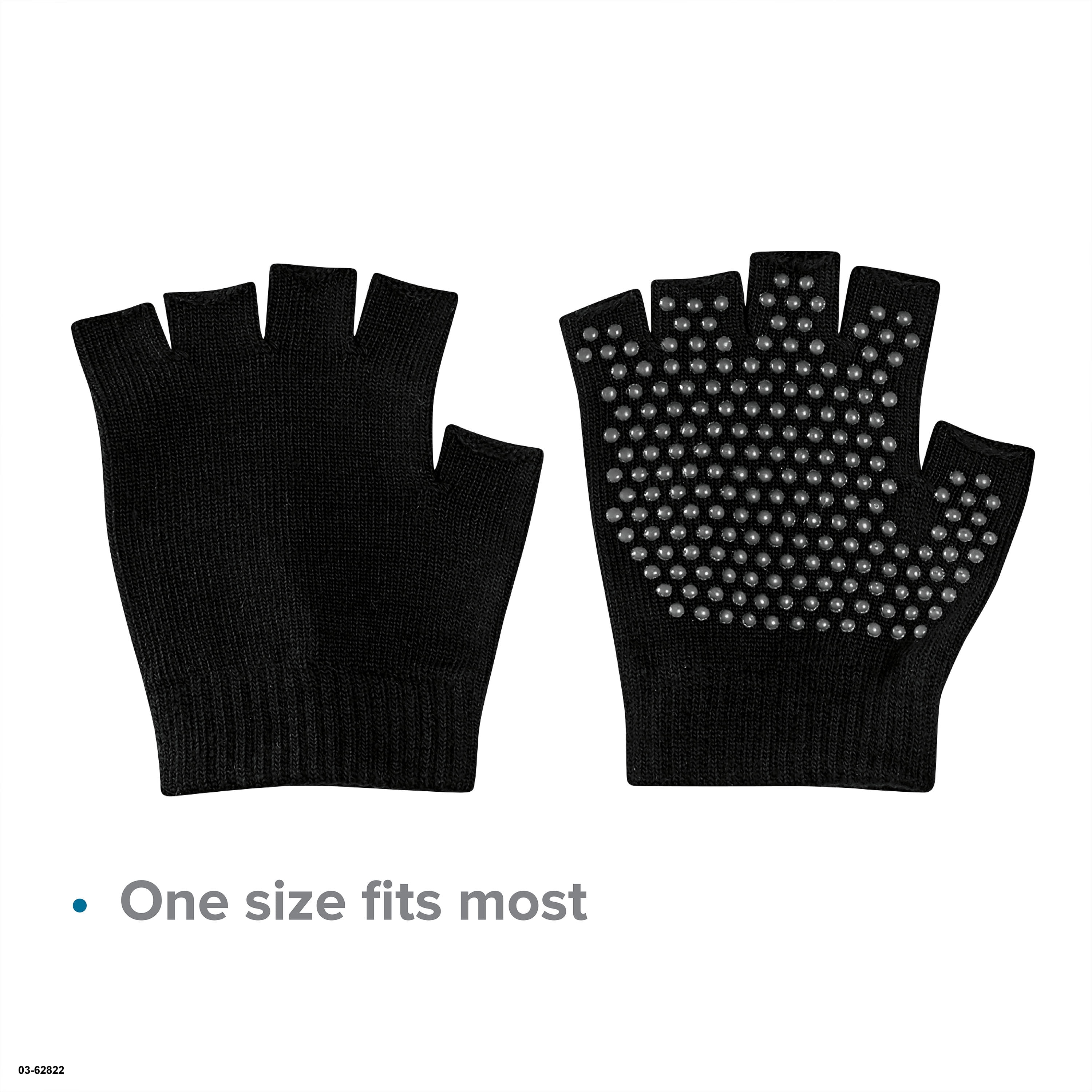  Gaiam Grippy Yoga Gloves, Black/Grey : Exercise