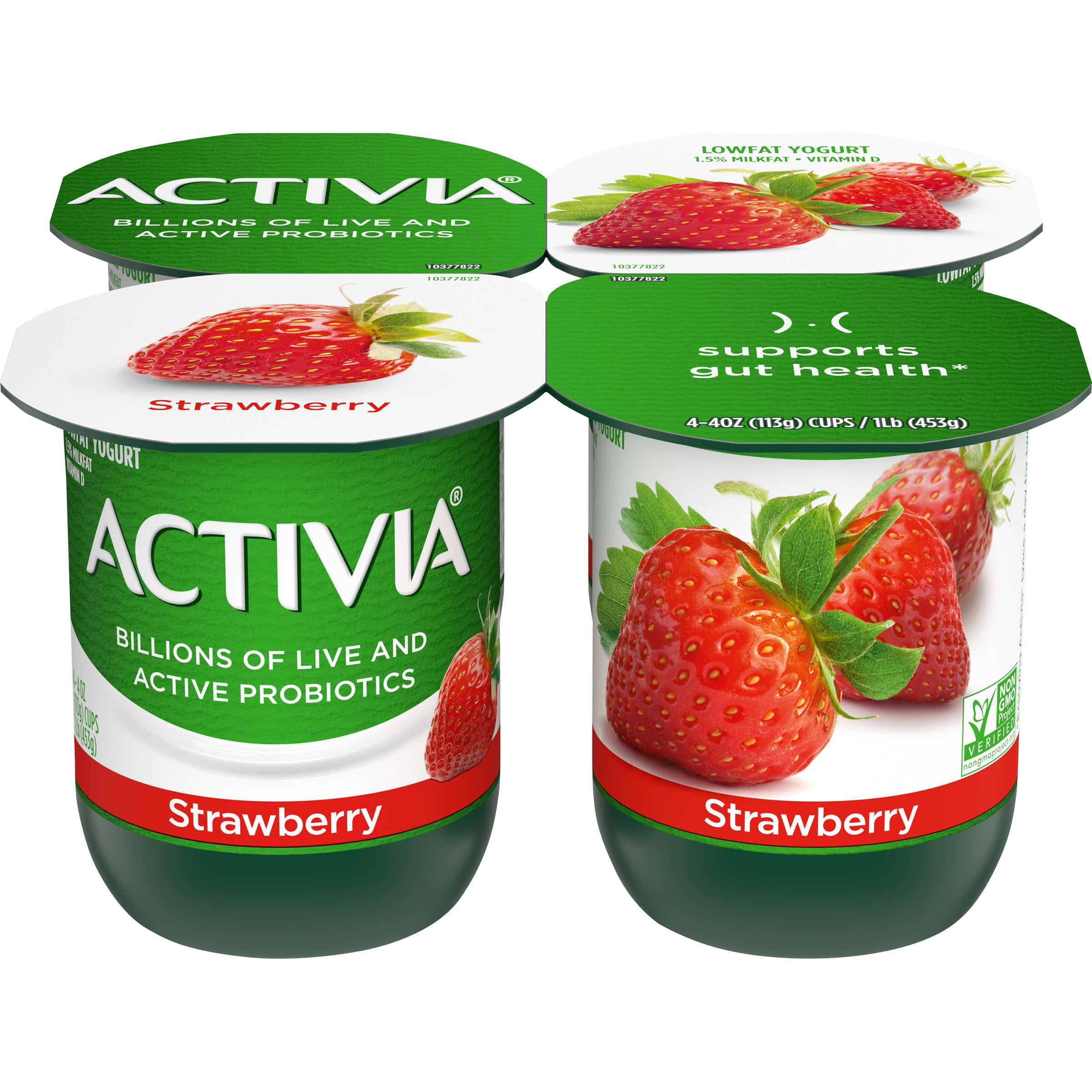 Activia Low Fat Probiotic Strawberry Yogurt 4 Oz Cups 4 Count Activia Low Fat Probiotic Strawberry Yogurt 4 Oz Cups 4 Count