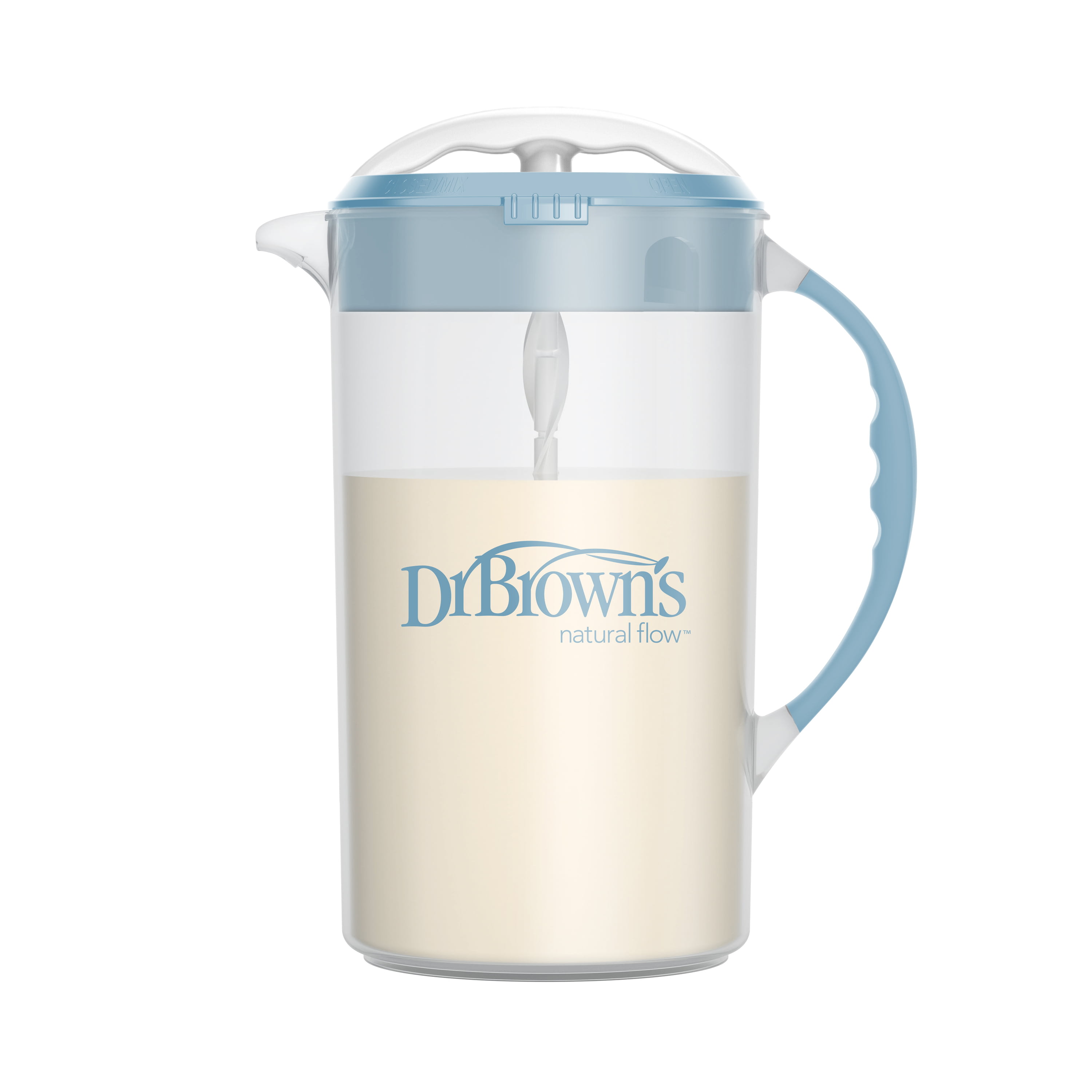 Dr. Brown's Baby Formula Mixing Pitcher with Adjustable Stopper, Locking  Lid, & No Drip Spout, 32oz, BPA Free, Blue - DroneUp Delivery