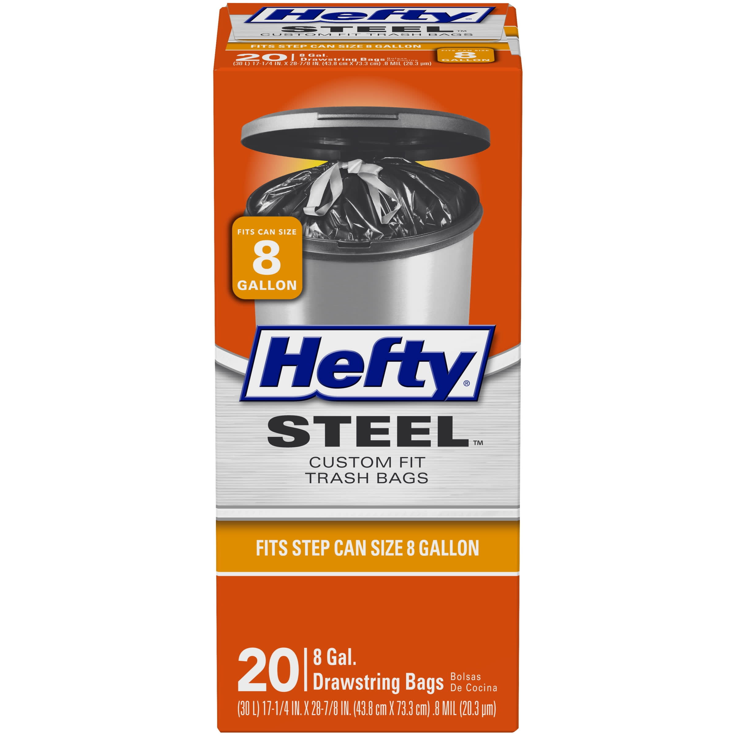 Hefty Medium Garbage Bags, Drawstring, Fabuloso Scent, 8 Gallon