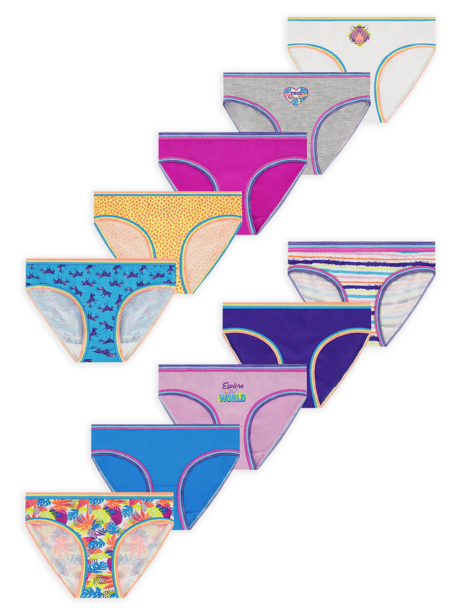 Wonder Nation Girls Briefs, 10-Pack - DroneUp Delivery