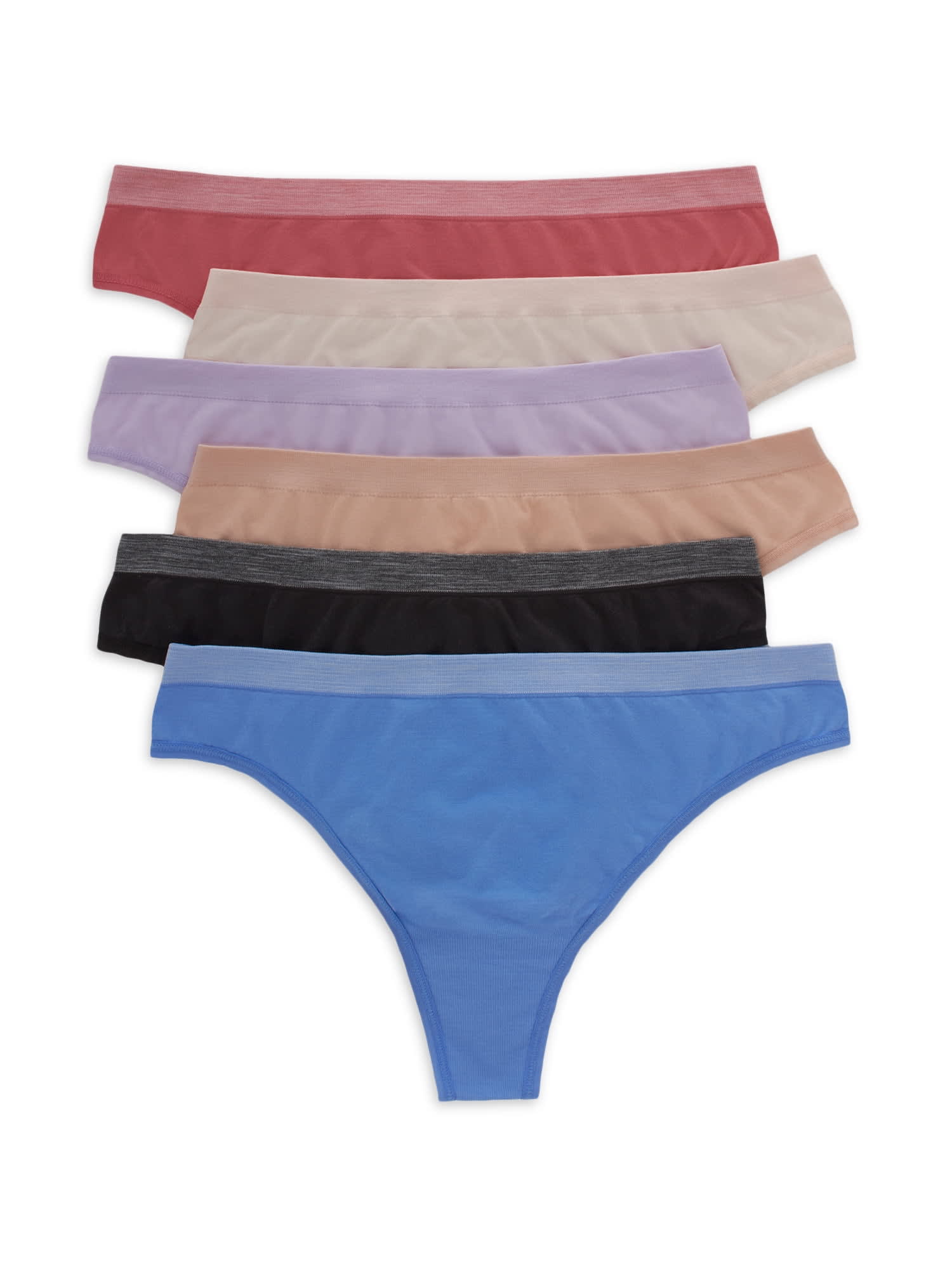 Joyspun Women's Seamless Brief Panties, 6-Pack, Sizes XS to 3XL