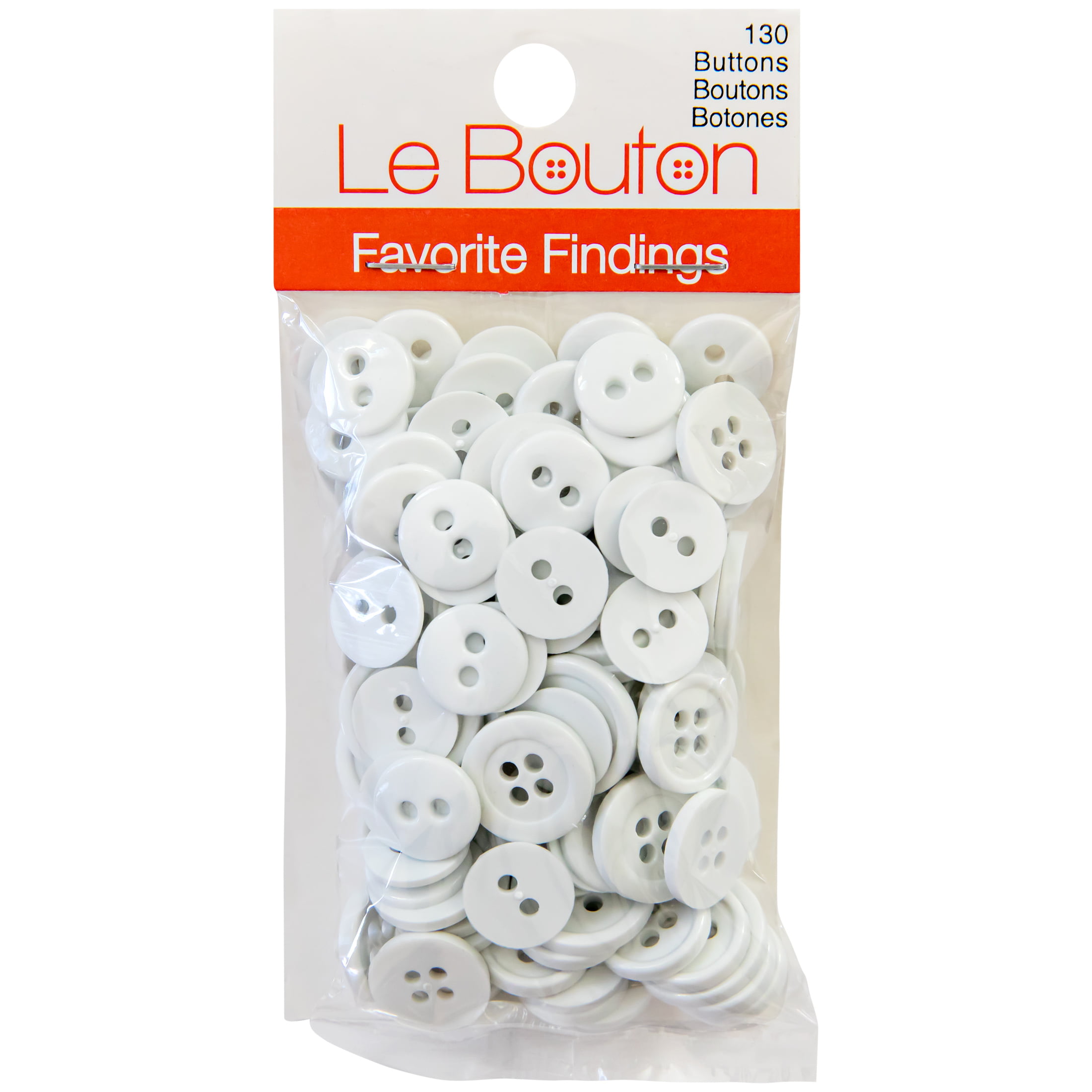 Favorite Findings Pink Assorted Sew Thru Buttons, 130 Pieces