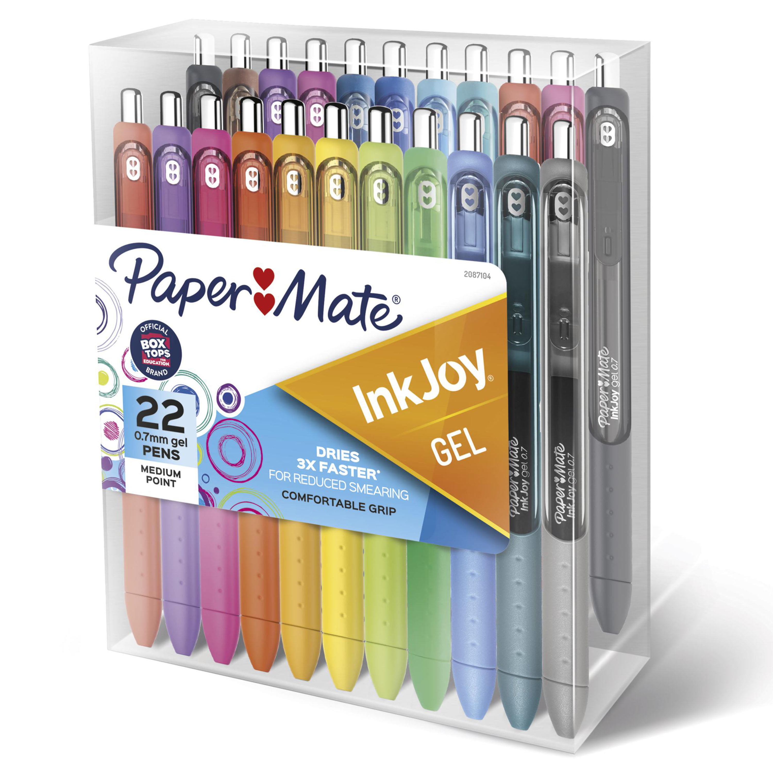 Paper Mate InkJoy Gel Pen, Retractable, Medium 0.7 mm, Assorted Ink and Barrel Colors, 36/Pack