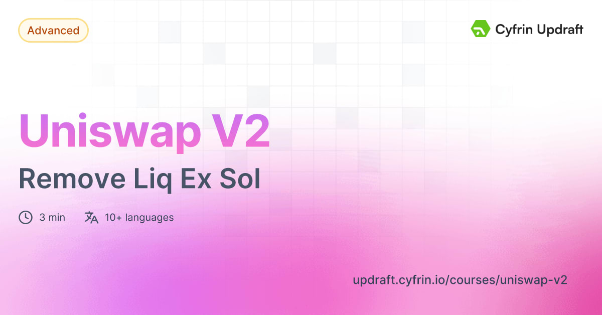 Video: Remove Liquidity - Remove Liq Ex Sol - Uniswap V2