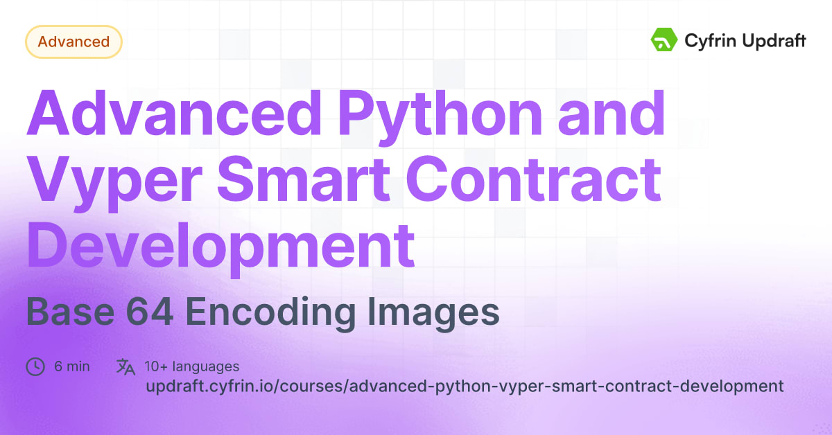Advanced Python and Vyper Smart Contract Development - Base 64 Encoding ...