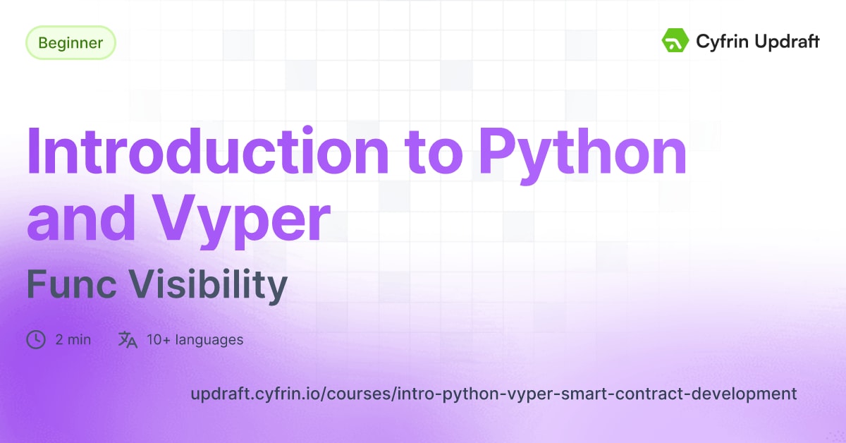 Video: Favorites - Func Visibility - Introduction to Python and Vyper